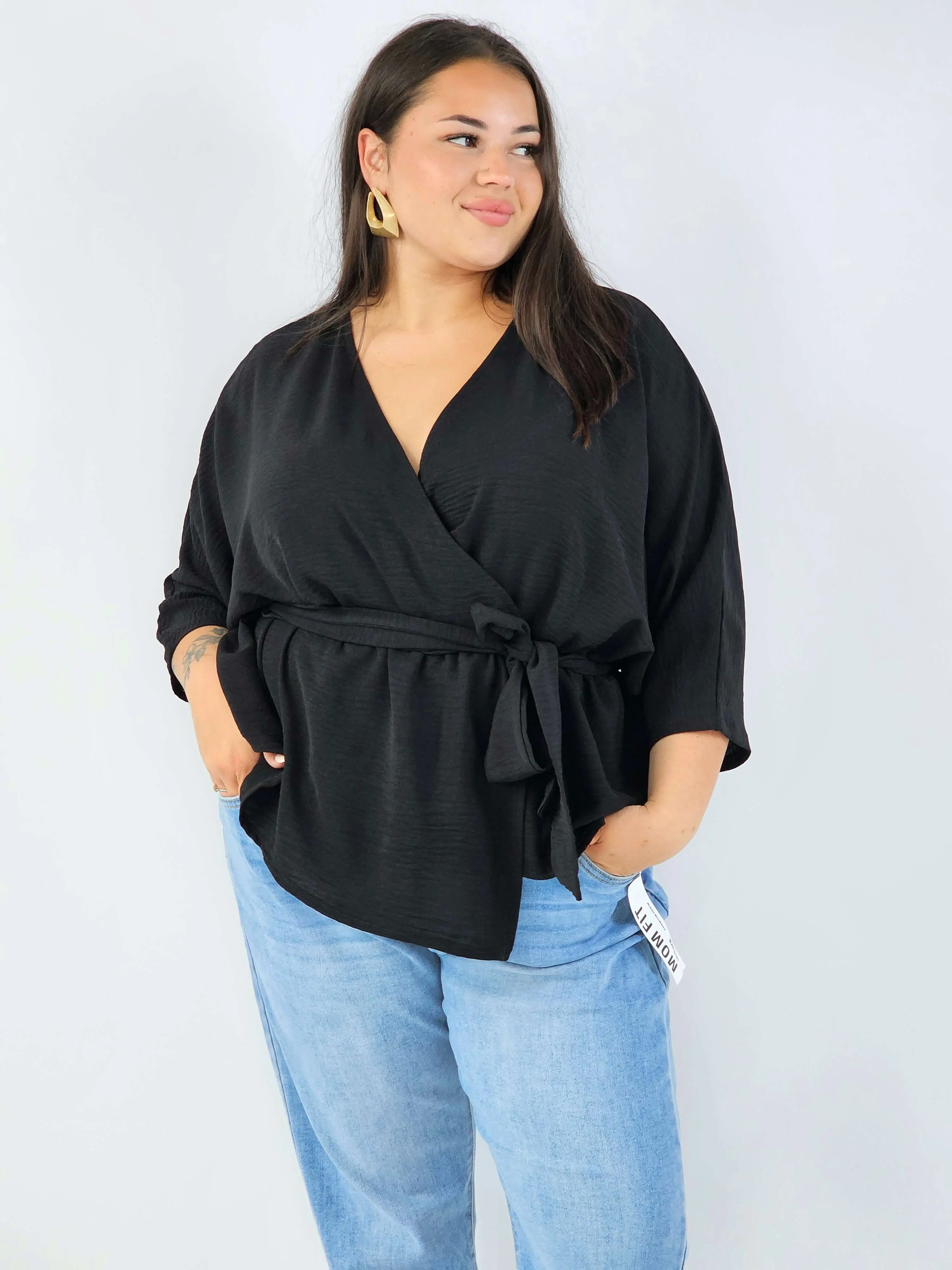 Bluzka damska plus size elagancka XXL z wiązaniem - Image 18