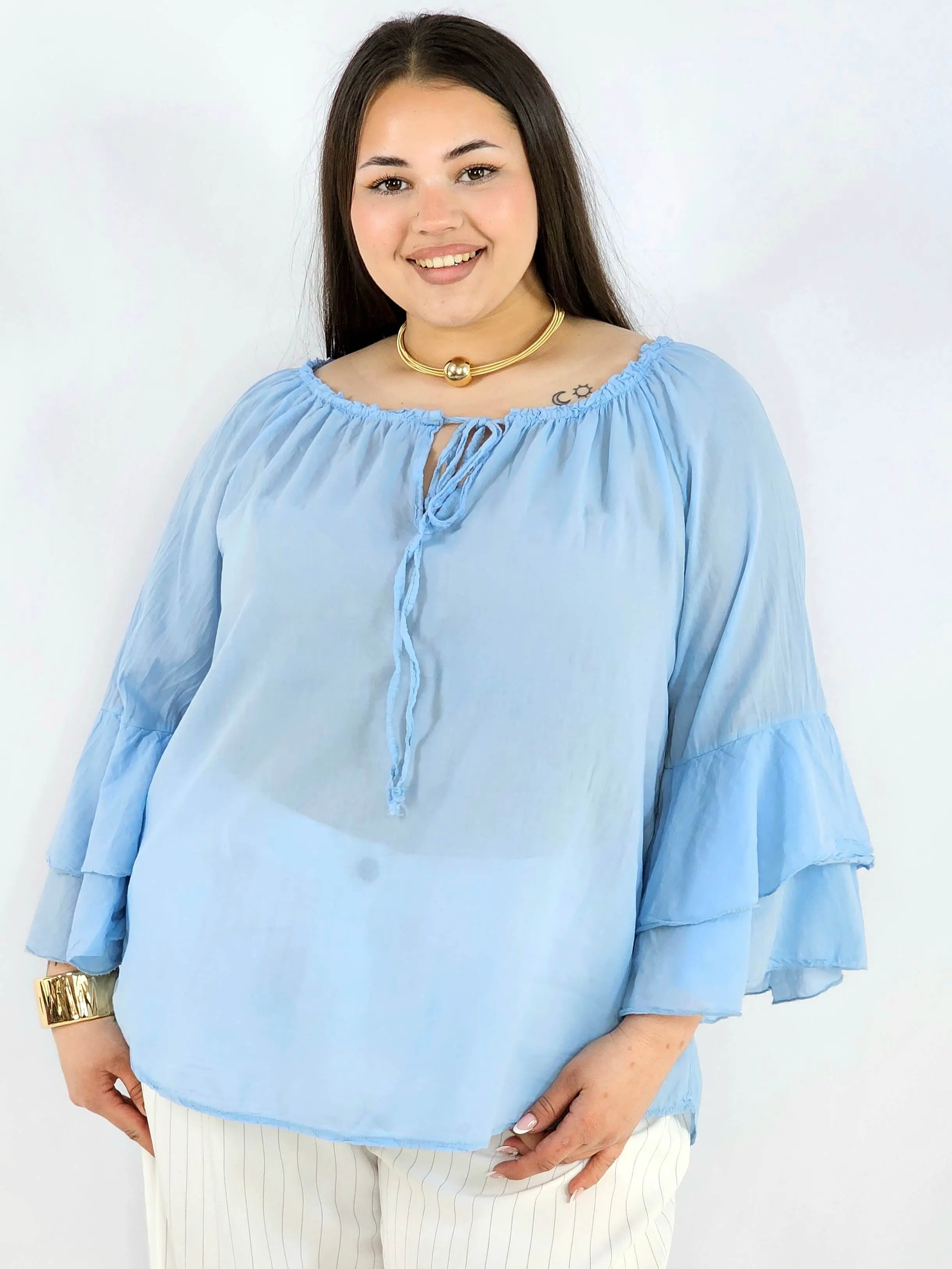 Bluzka plus size bawełniana hiszpanka lekka i przewiewna na wiosnę - Image 11
