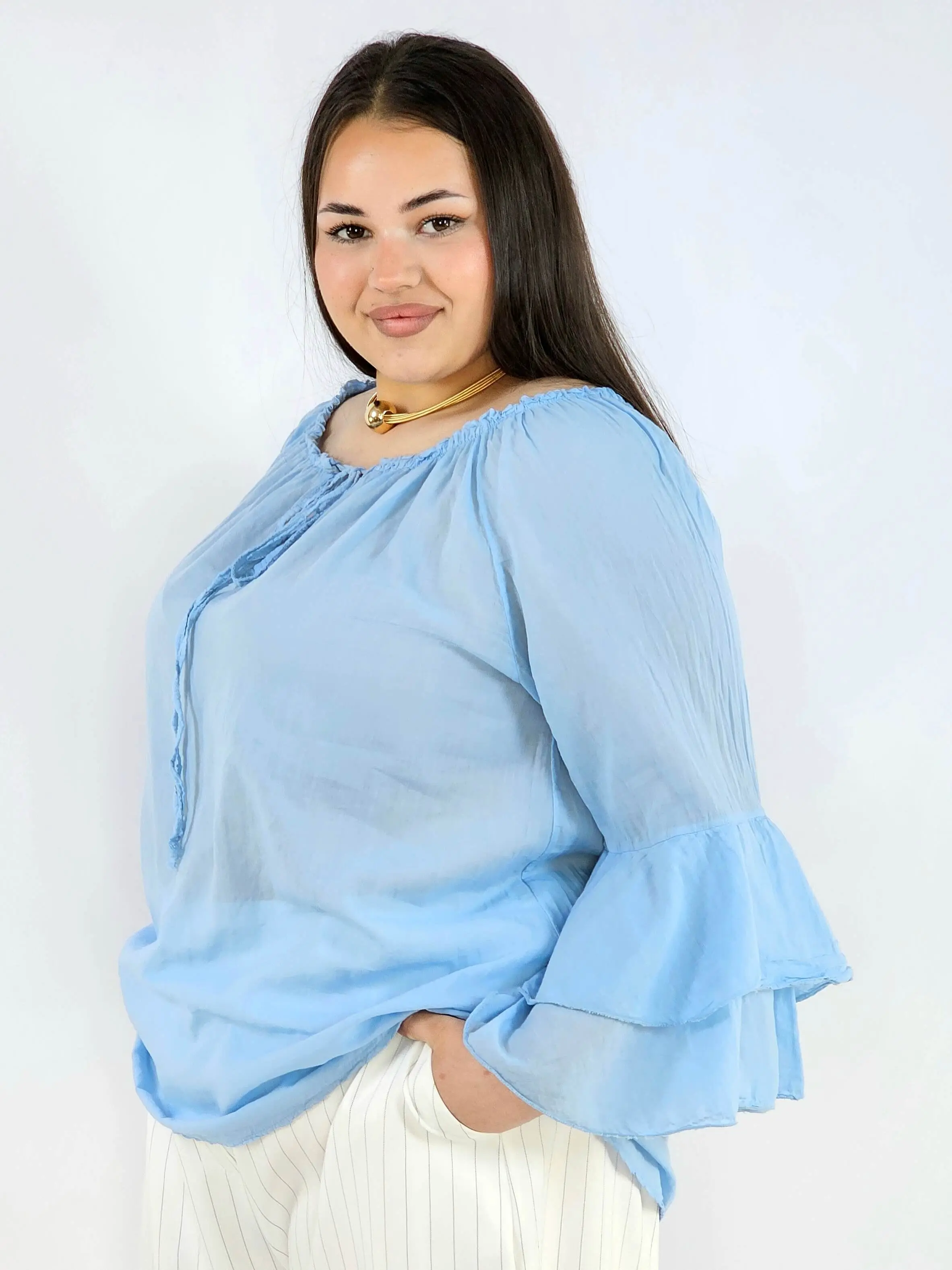 Bluzka plus size bawełniana hiszpanka lekka i przewiewna na wiosnę - Image 13