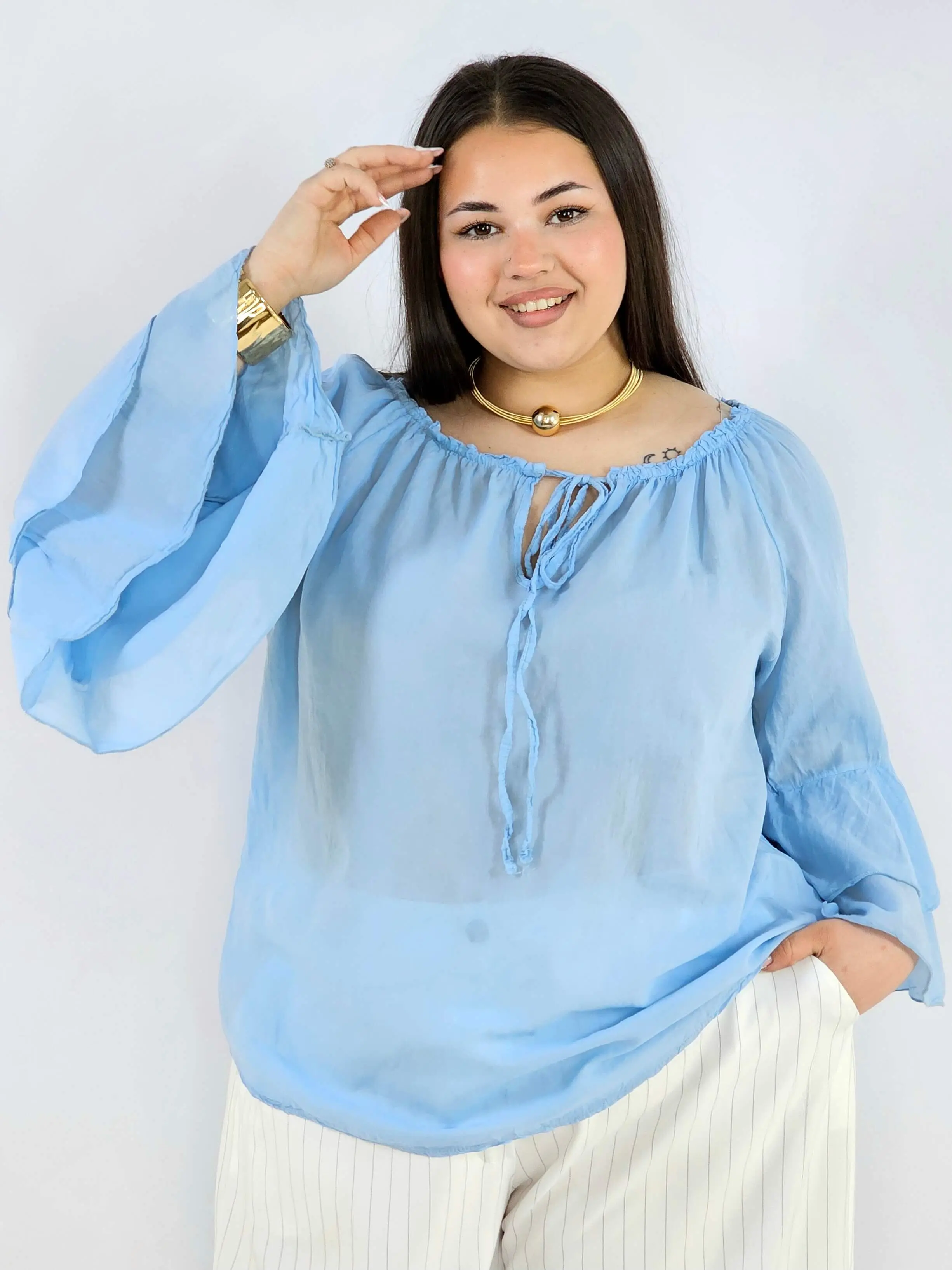 Bluzka plus size bawełniana hiszpanka lekka i przewiewna na wiosnę - Image 14