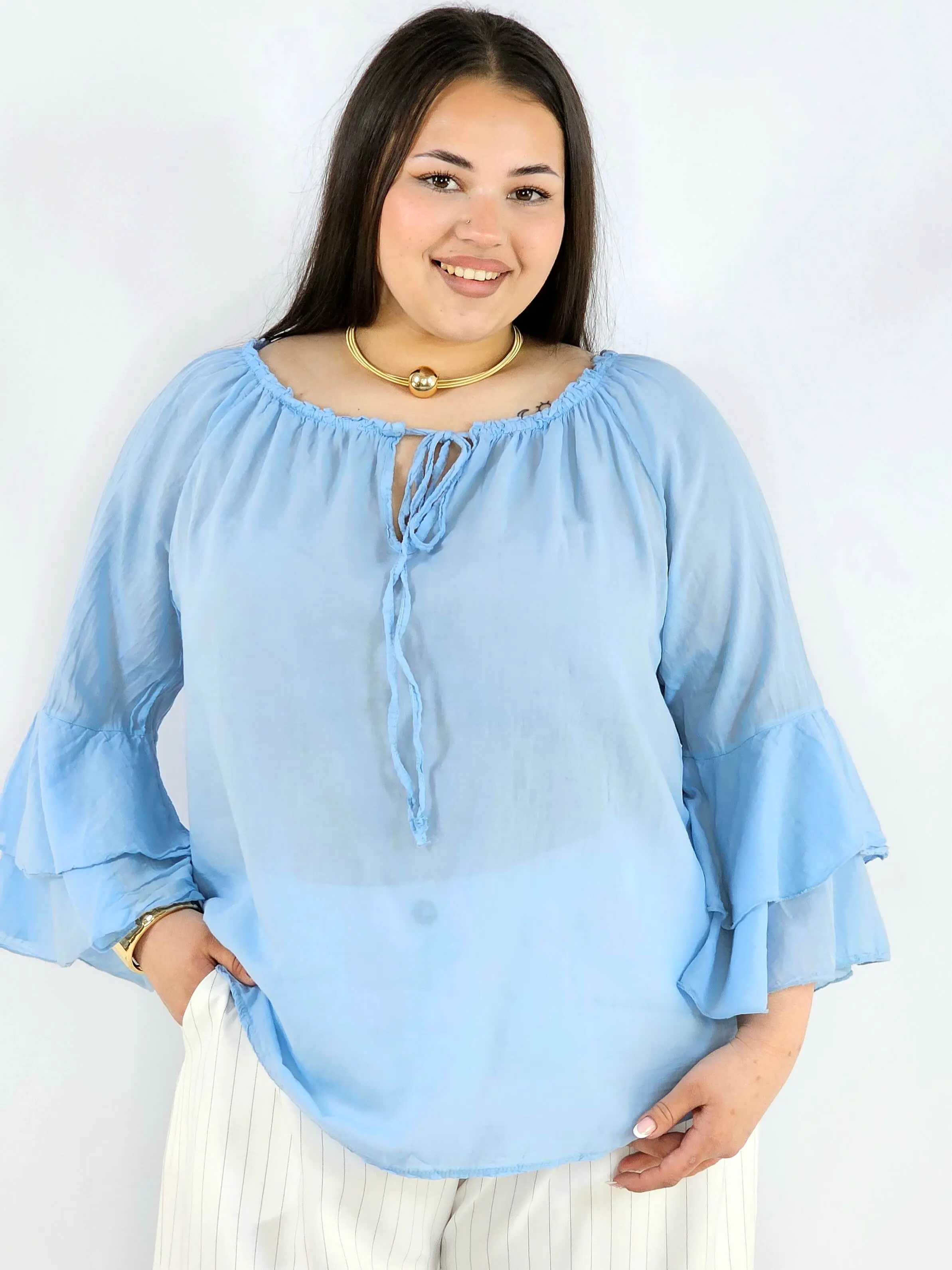 Bluzka plus size bawełniana hiszpanka lekka i przewiewna na wiosnę - Image 17