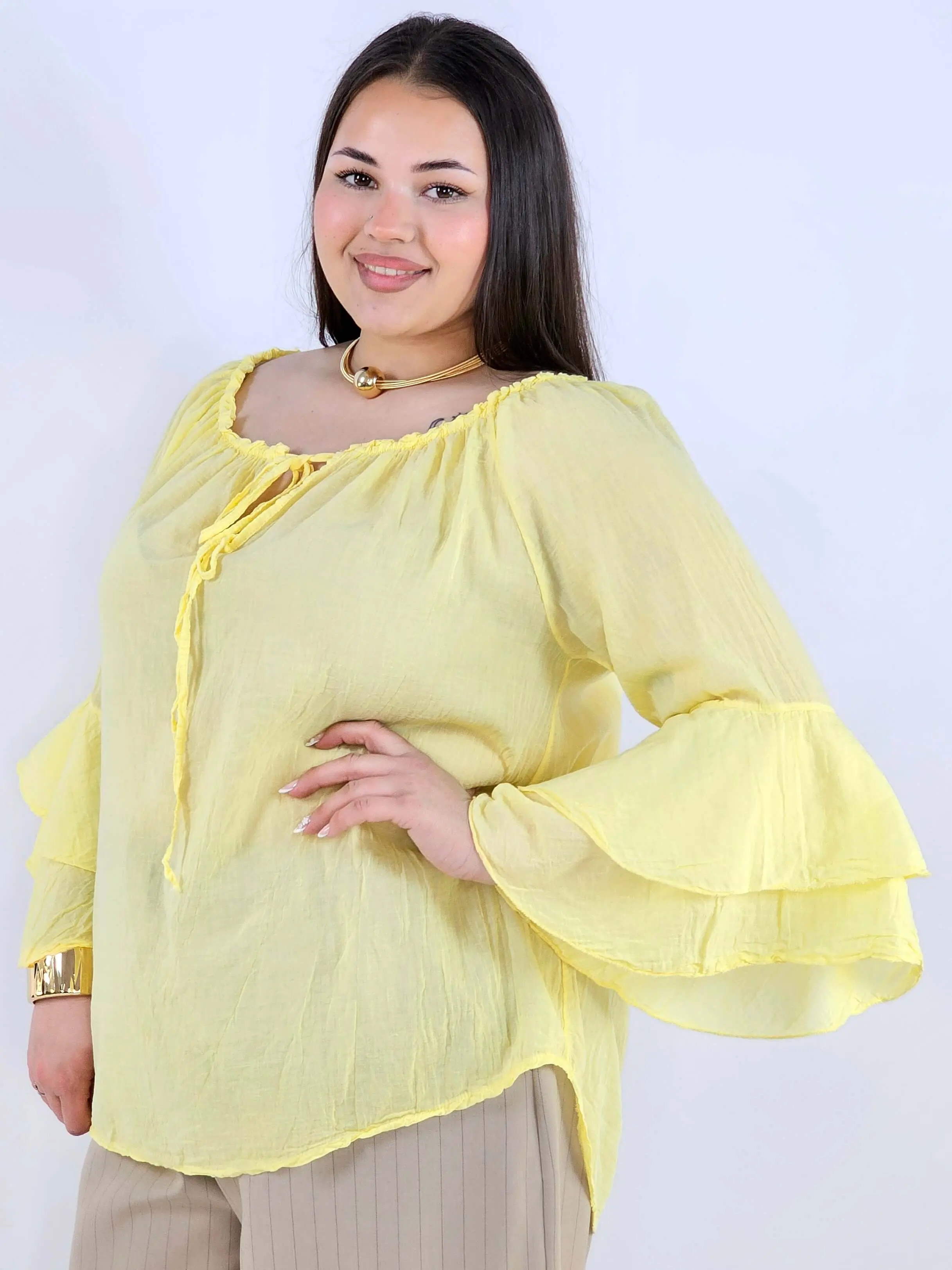 Bluzka plus size bawełniana hiszpanka lekka i przewiewna na wiosnę - Image 2