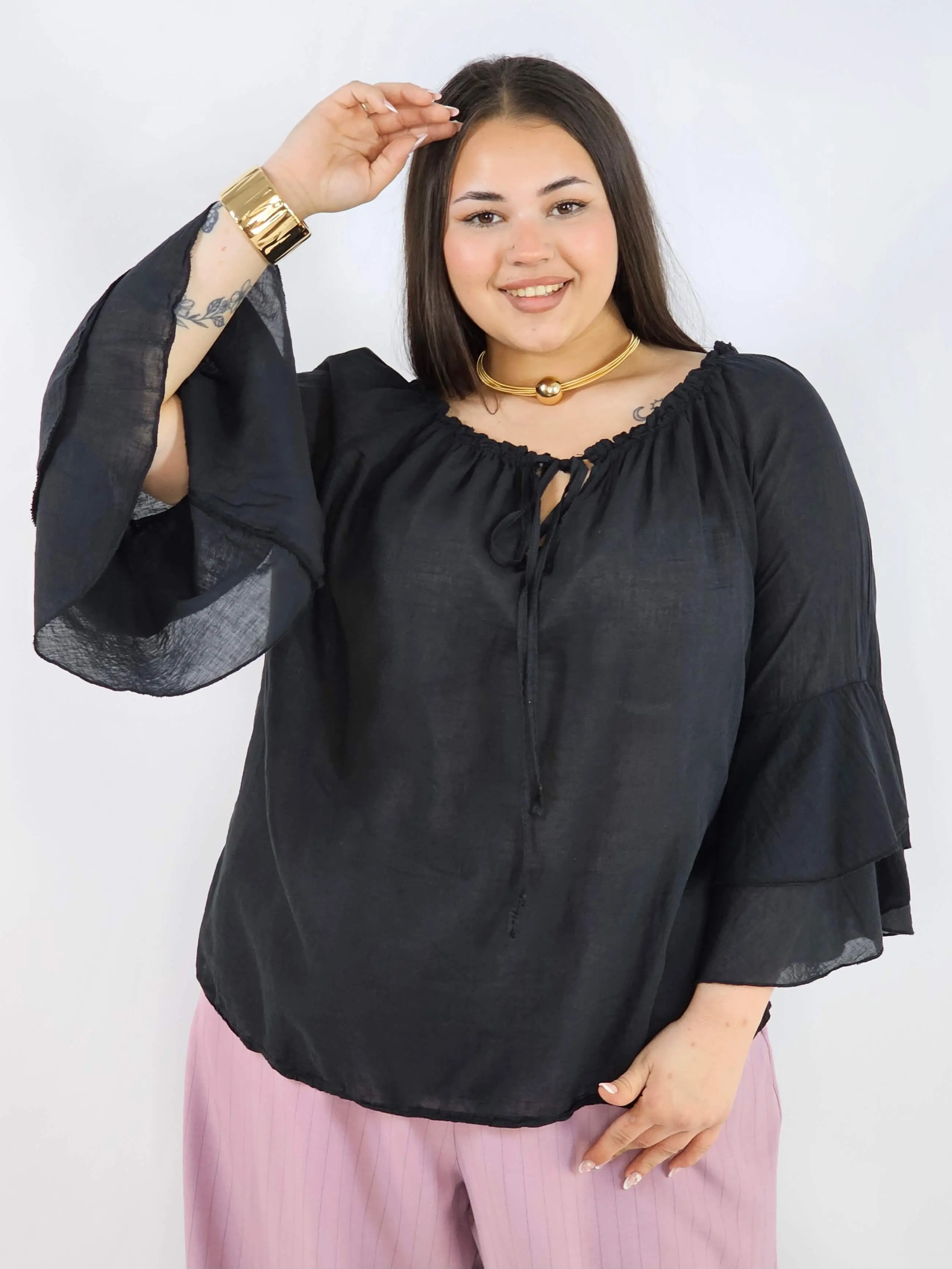 Bluzka plus size bawełniana hiszpanka lekka i przewiewna na wiosnę - Image 3