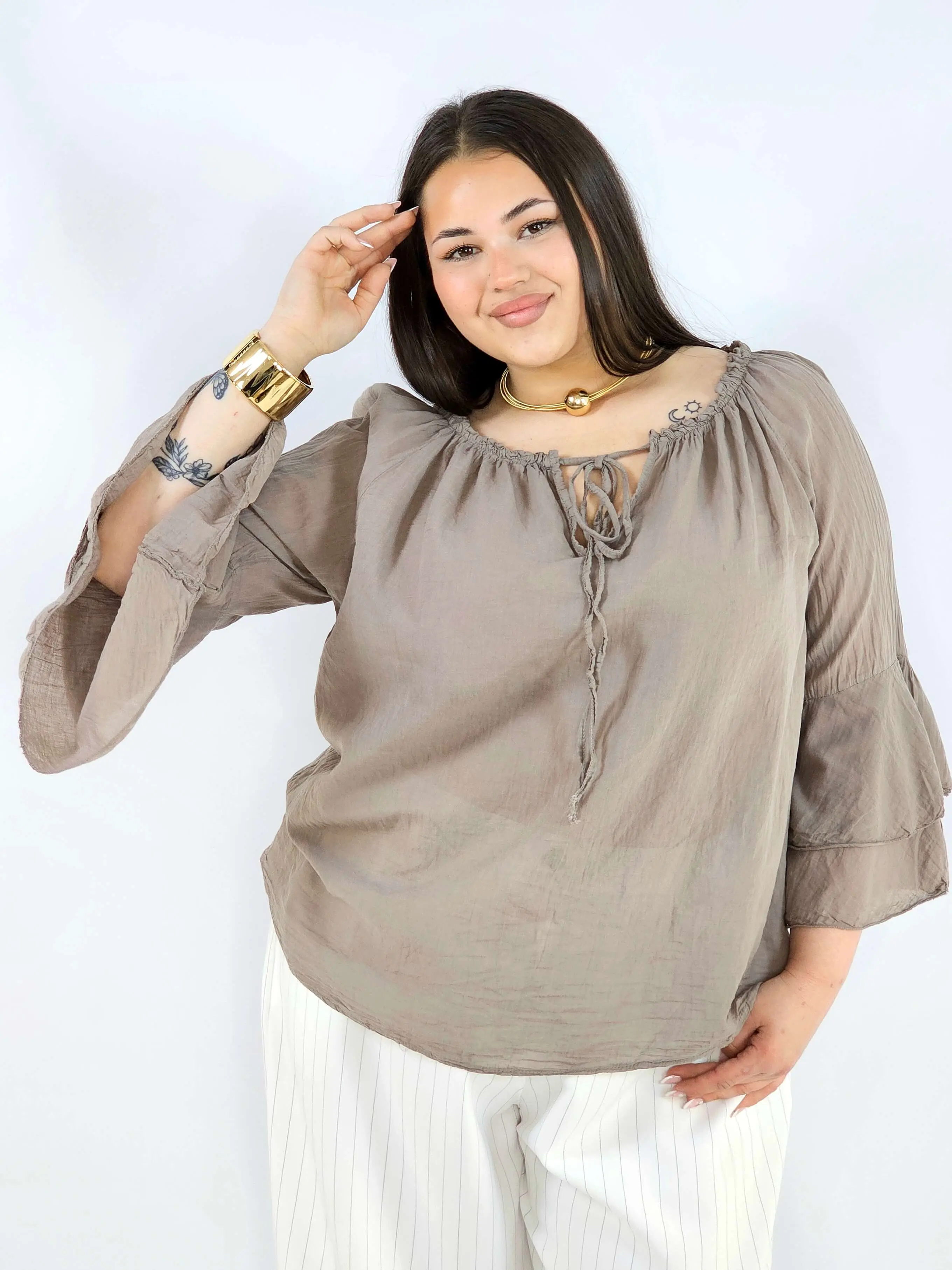 Bluzka plus size bawełniana hiszpanka lekka i przewiewna na wiosnę - Image 4