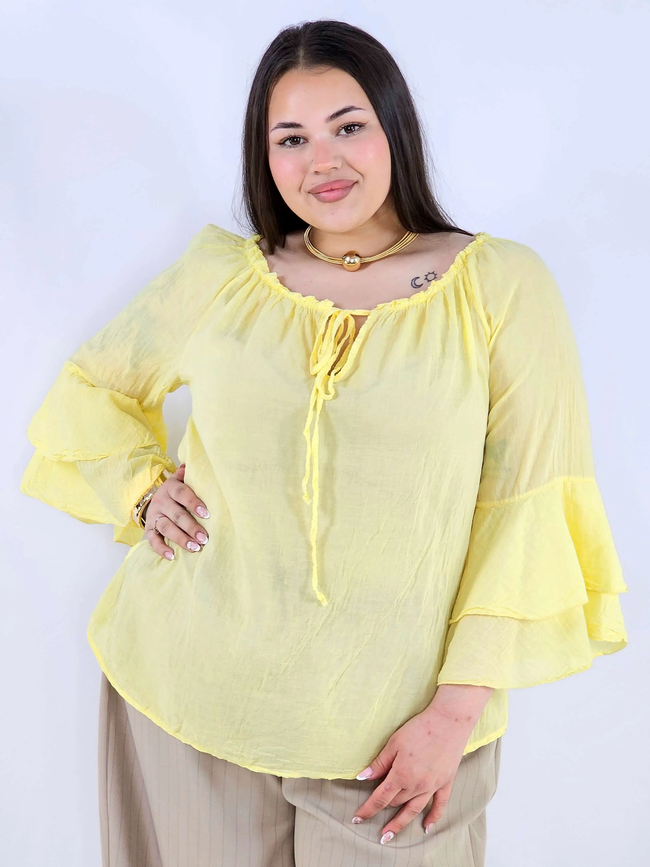 Bluzka plus size bawełniana hiszpanka lekka i przewiewna na wiosnę - Image 5
