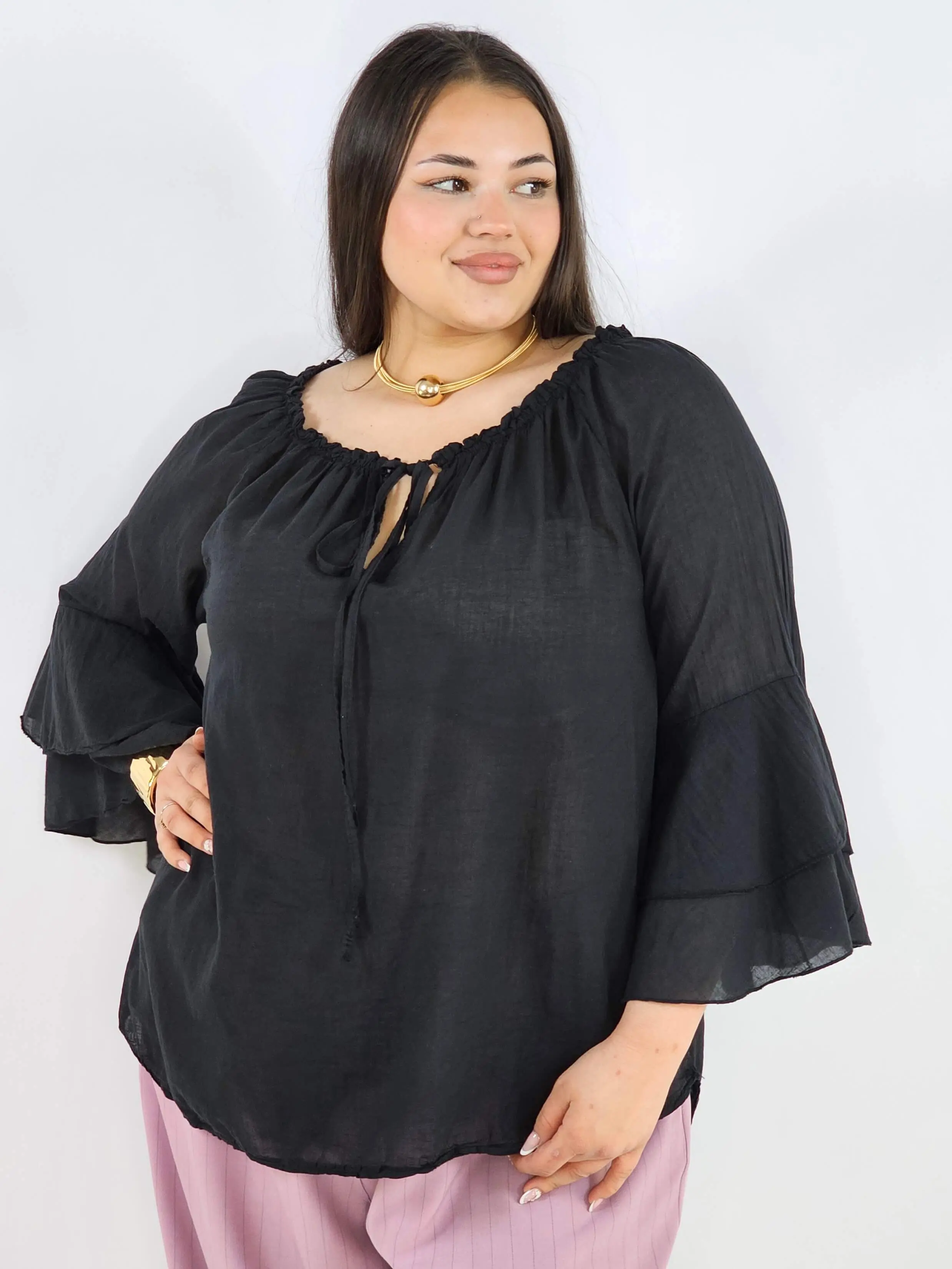Bluzka plus size bawełniana hiszpanka lekka i przewiewna na wiosnę - Image 6