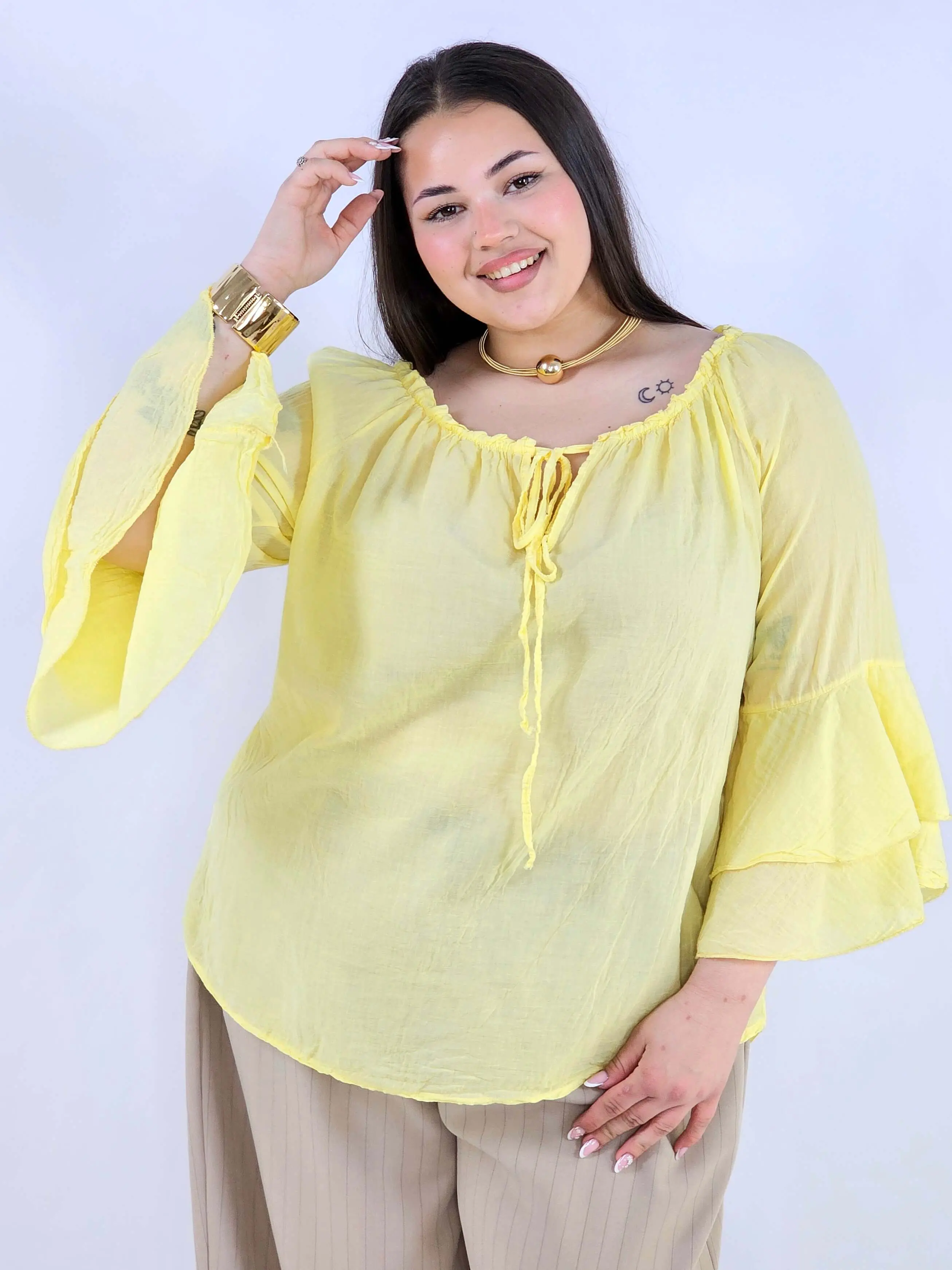 Bluzka plus size bawełniana hiszpanka lekka i przewiewna na wiosnę - Image 7