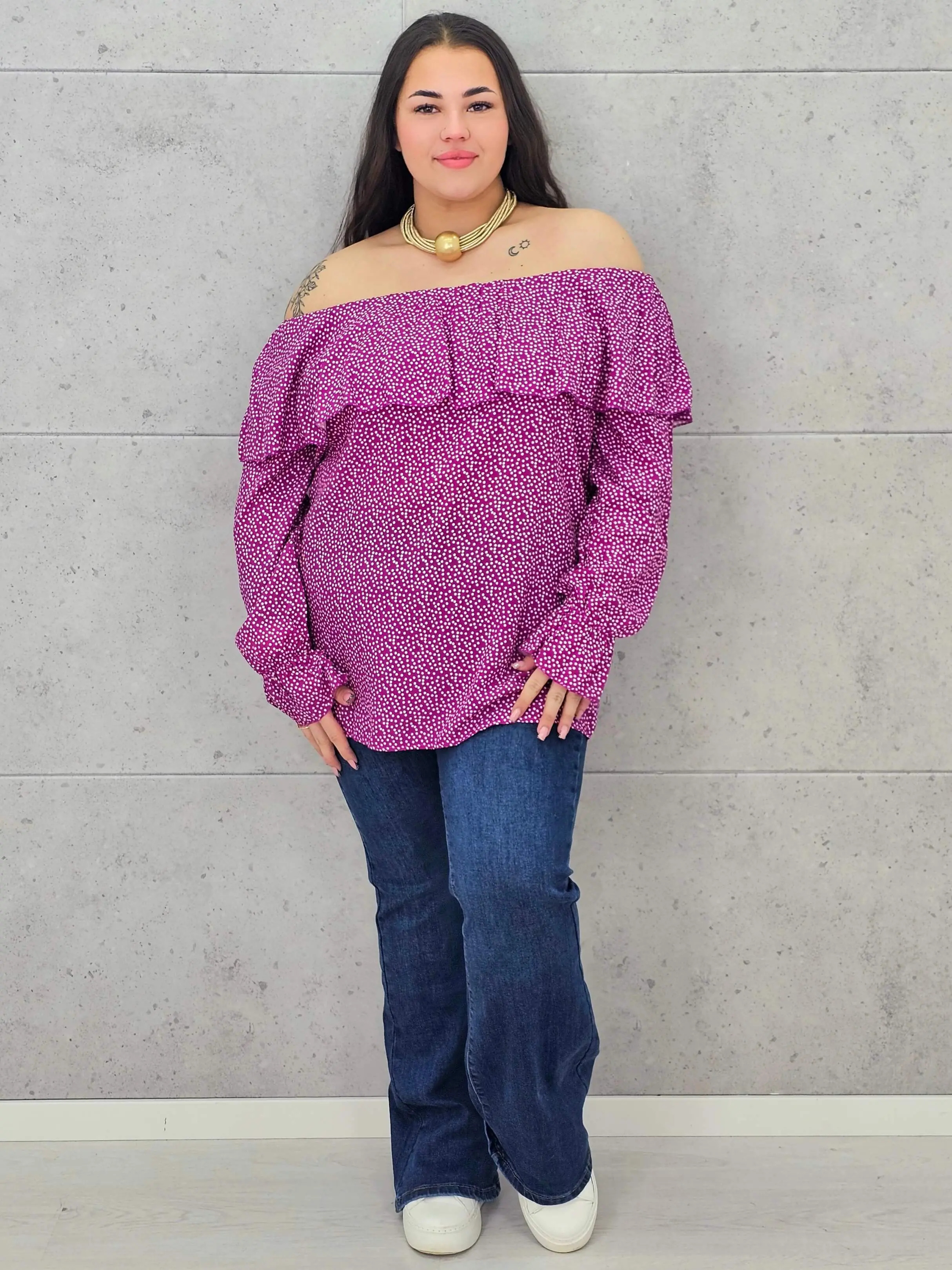 Bluzka plus size – hiszpanka o zwiewnym i kobiecym fasonie XXL - Image 13
