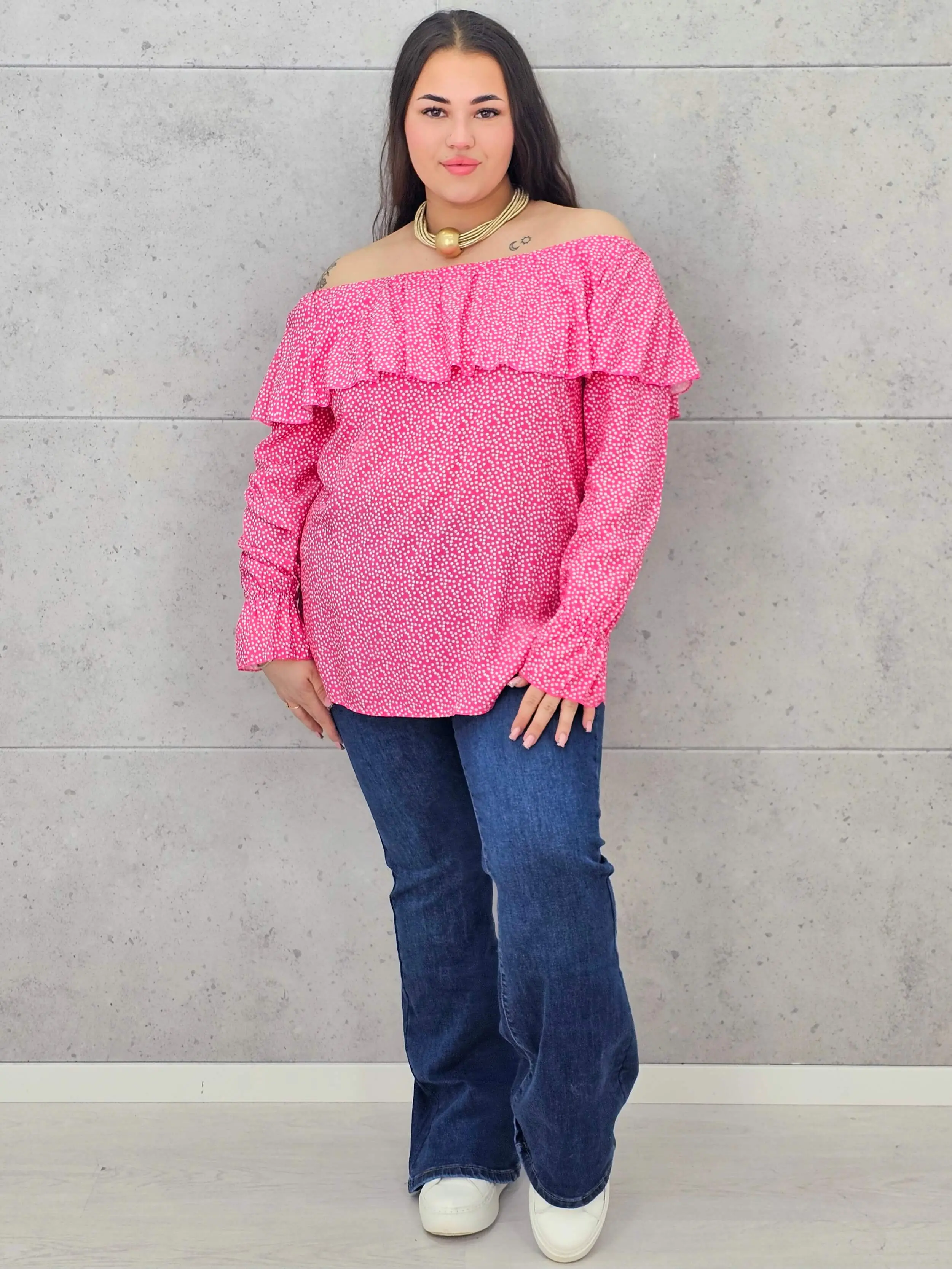 Bluzka plus size – hiszpanka o zwiewnym i kobiecym fasonie XXL - Image 4