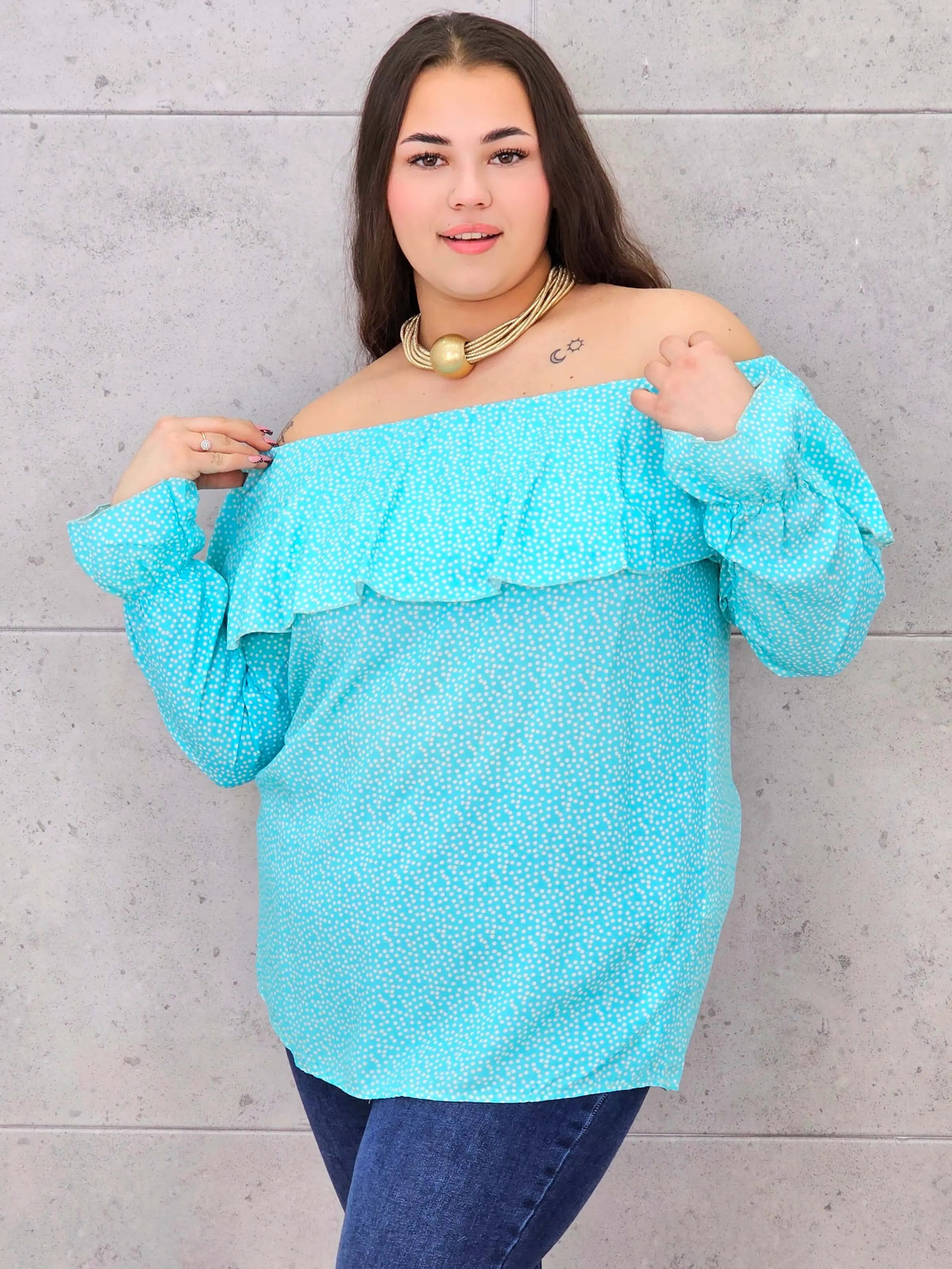 Bluzka plus size – hiszpanka o zwiewnym i kobiecym fasonie XXL - Image 5
