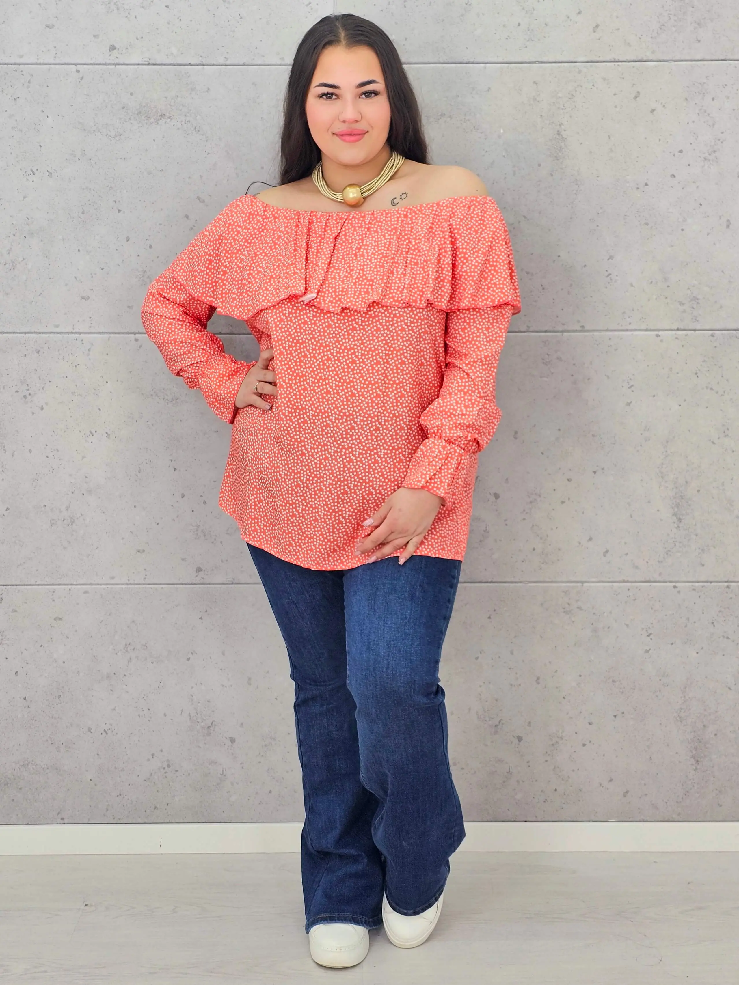Bluzka plus size – hiszpanka o zwiewnym i kobiecym fasonie XXL - Image 7