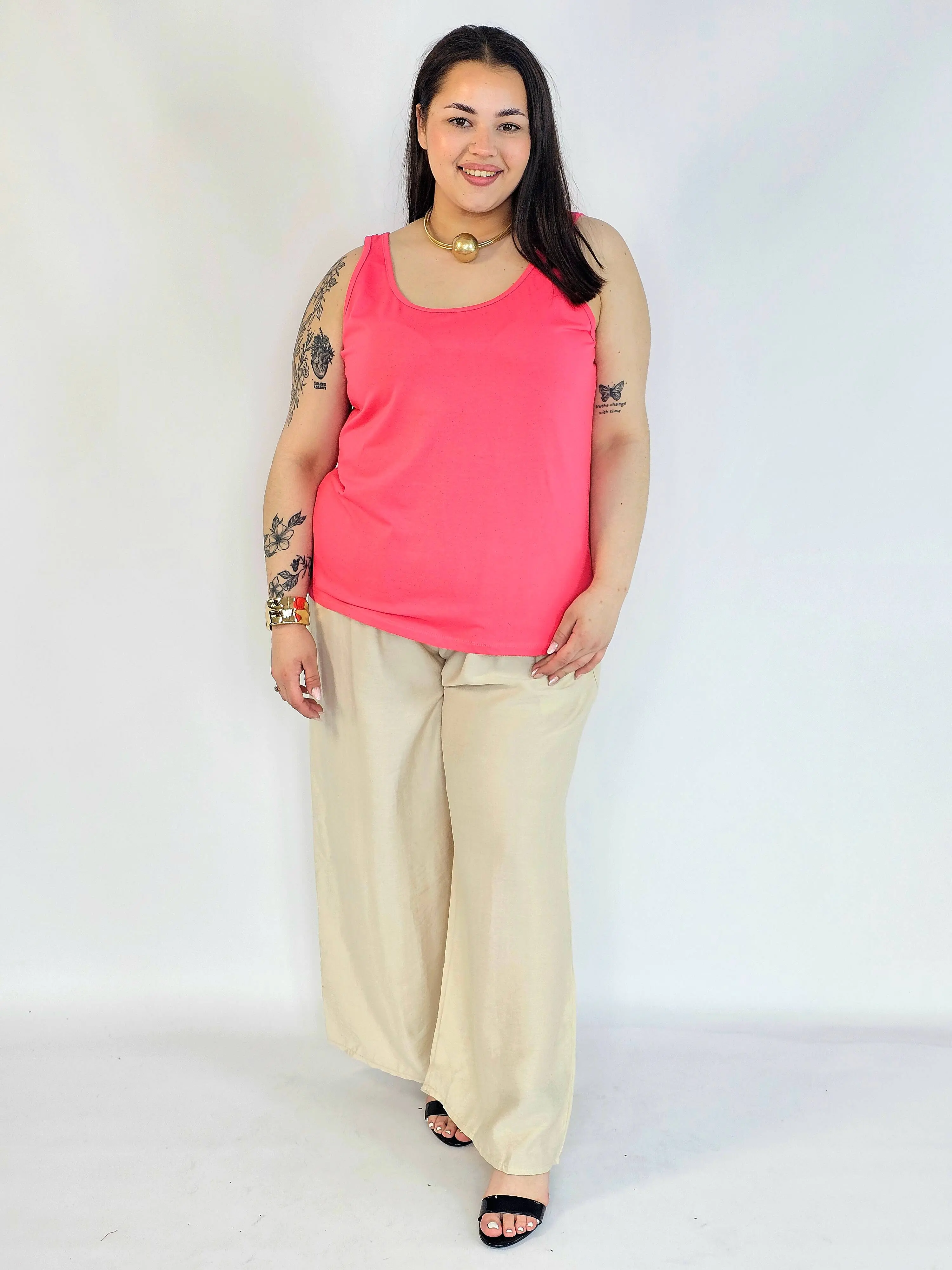 Bluzka plus size na ramiączkach – gładki top damski XXL basic - Image 4