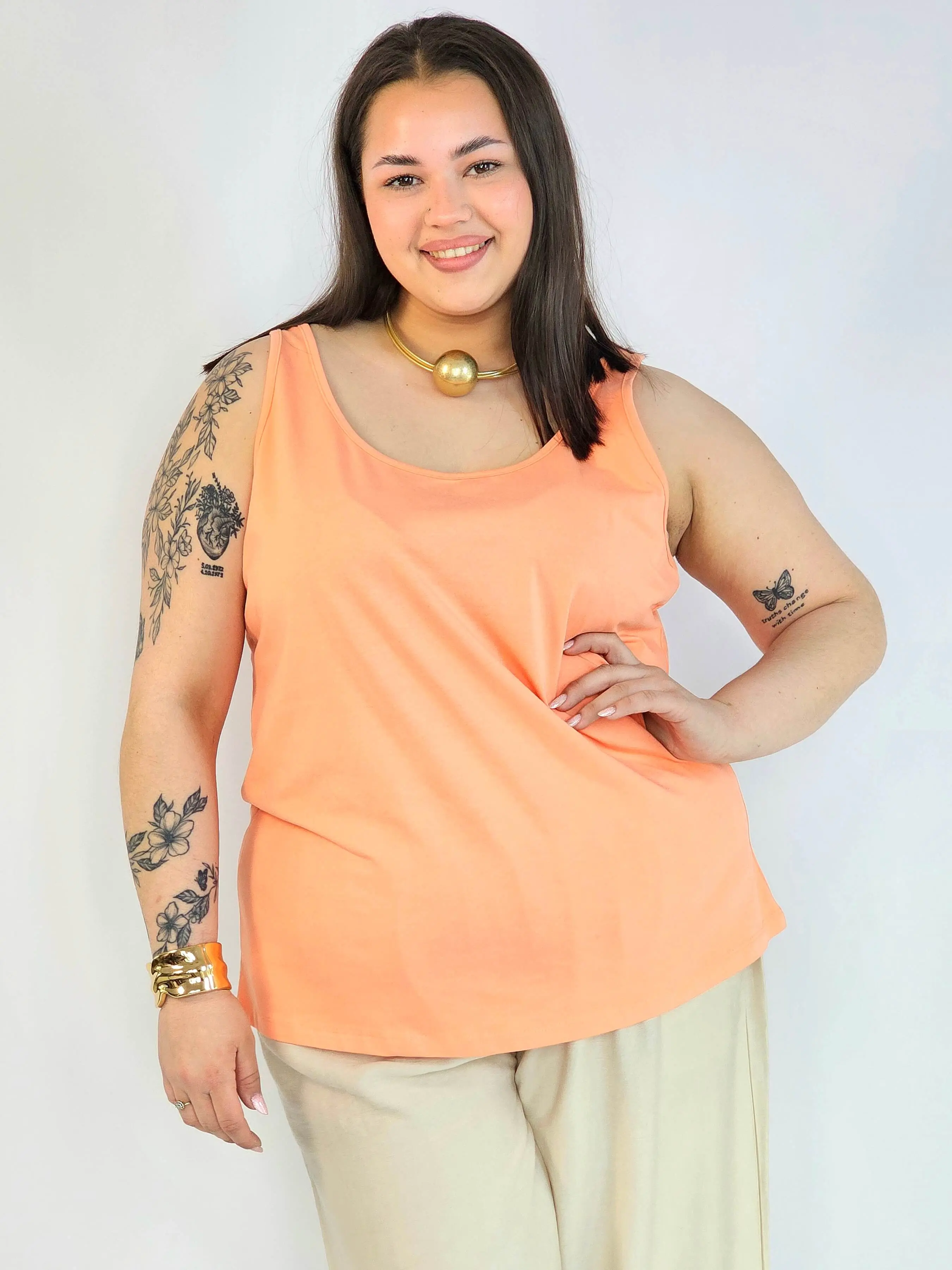 Bluzka plus size na ramiączkach – gładki top damski XXL basic - Image 5