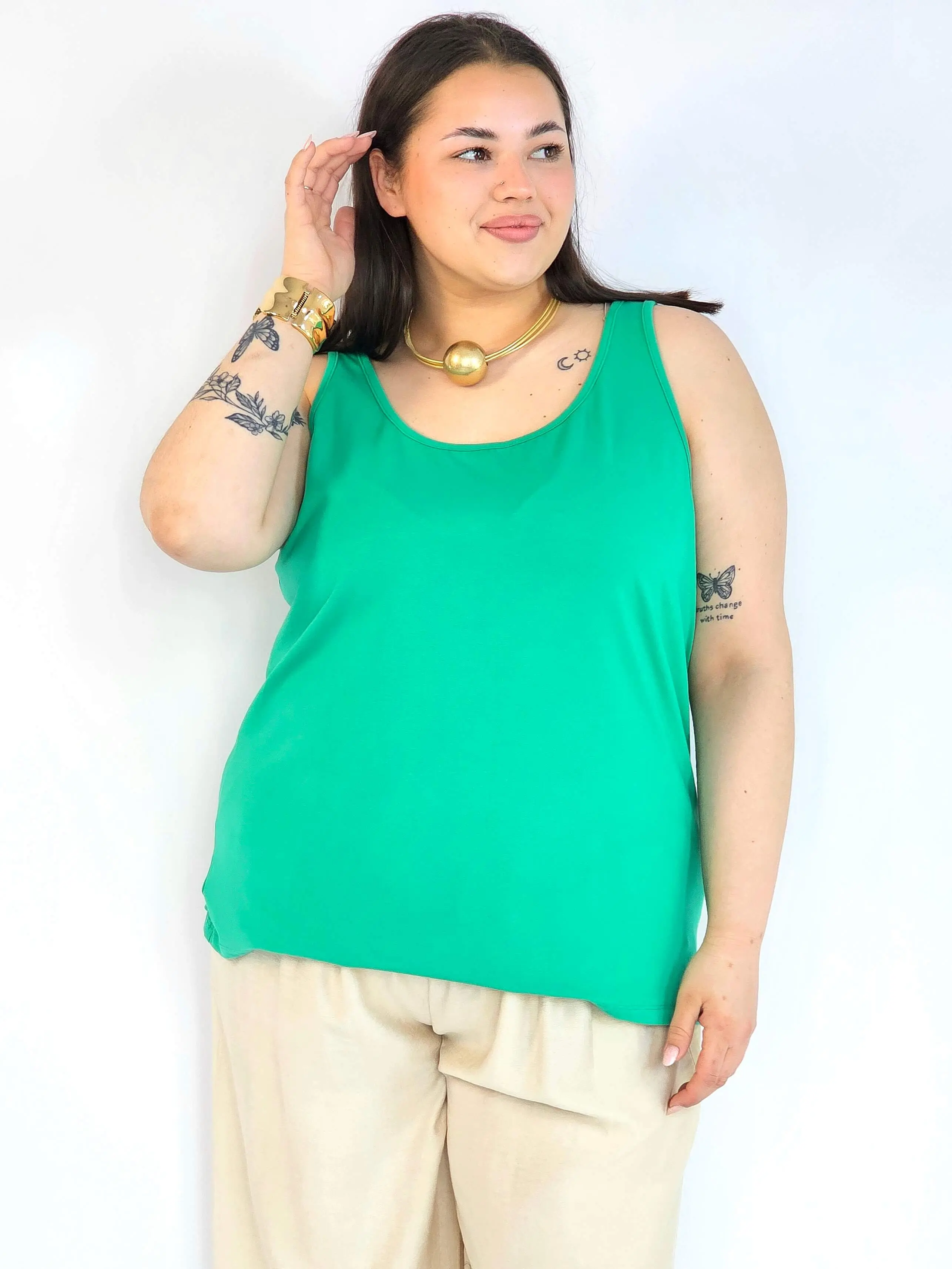Bluzka plus size na ramiączkach – gładki top damski XXL basic - Image 6