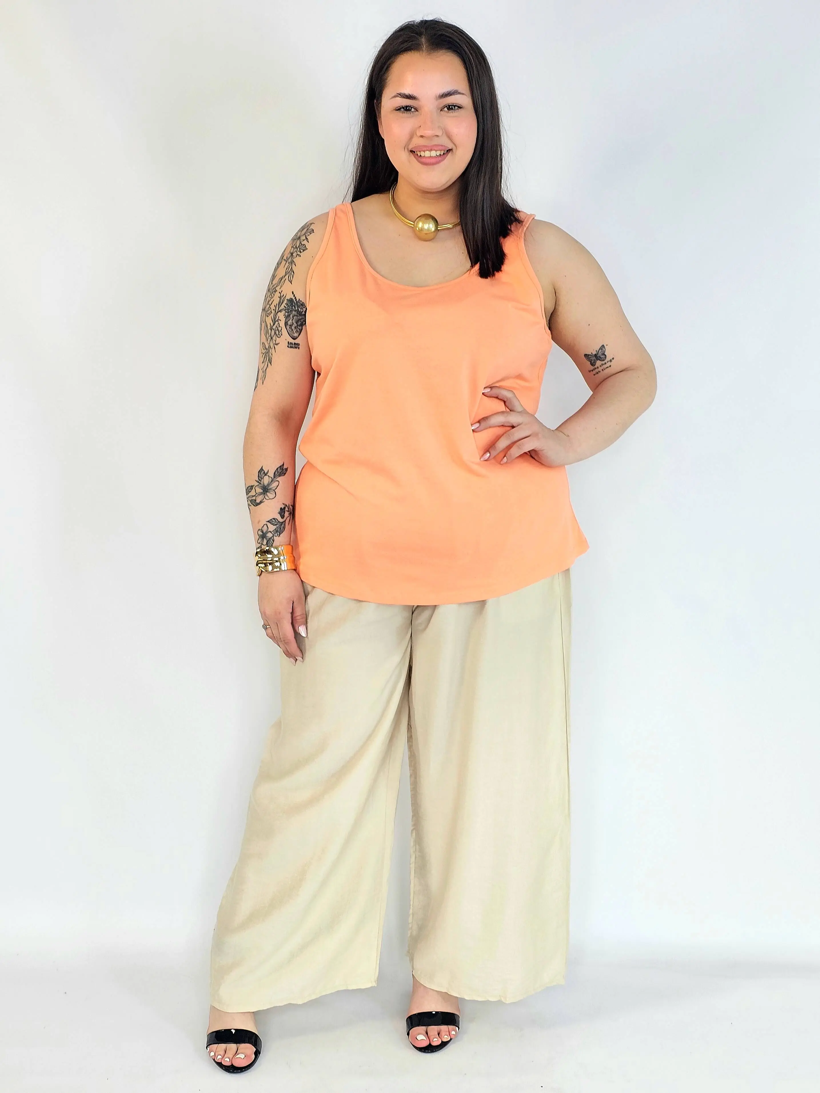 Bluzka plus size na ramiączkach – gładki top damski XXL basic - Image 7