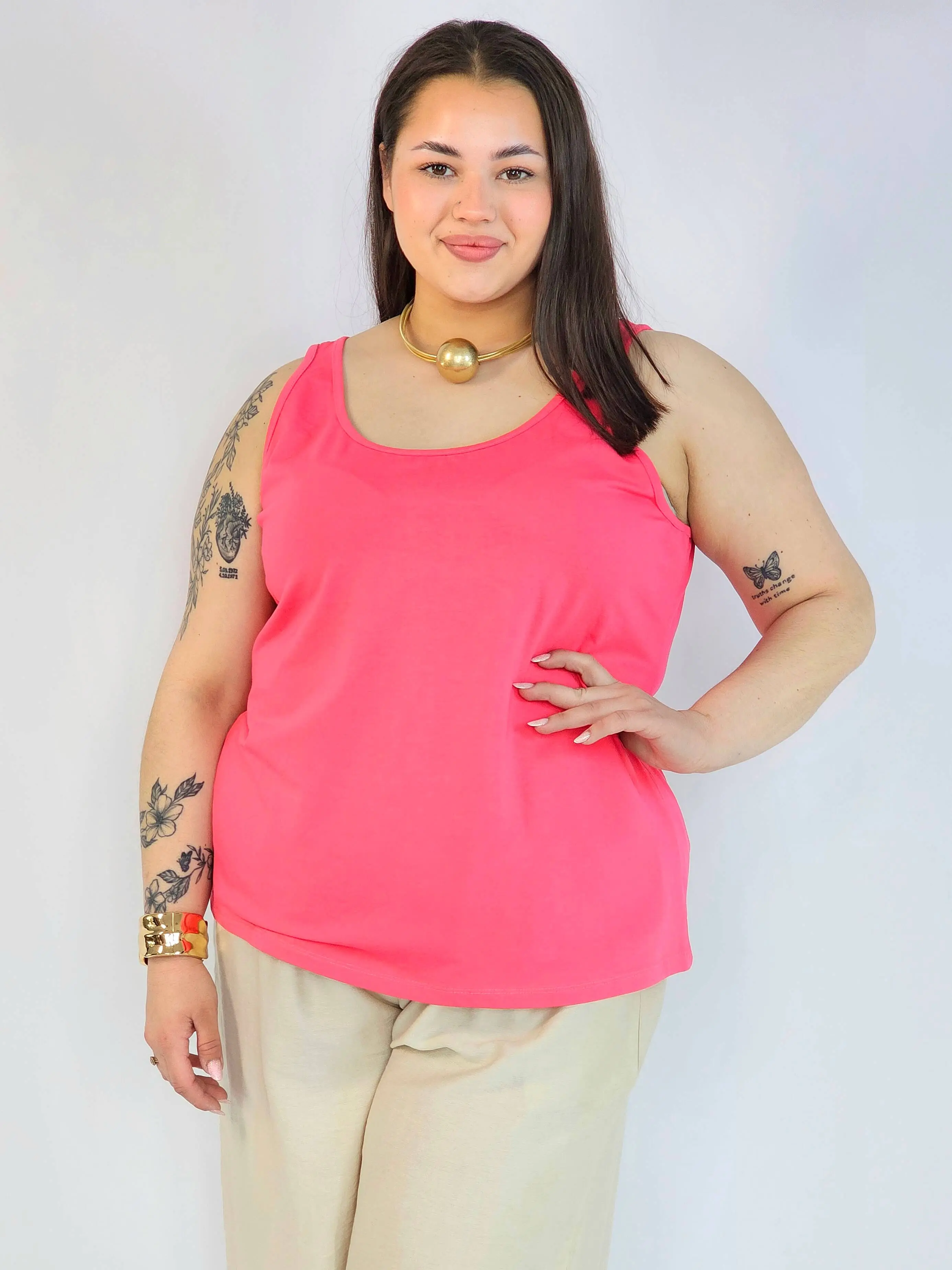Bluzka plus size na ramiączkach – gładki top damski XXL basic - Image 8