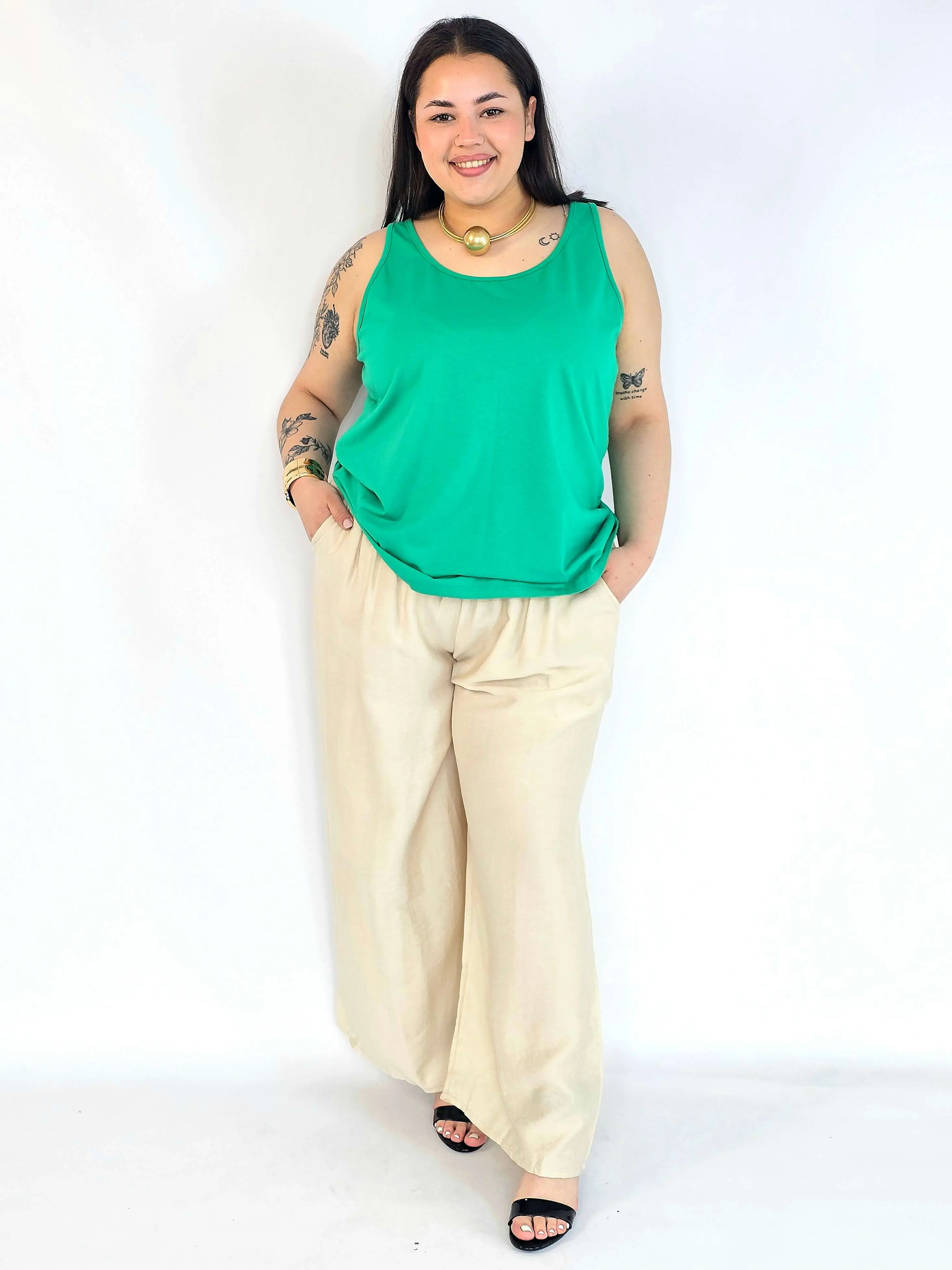 Bluzka plus size na ramiączkach – gładki top damski XXL basic - Image 9
