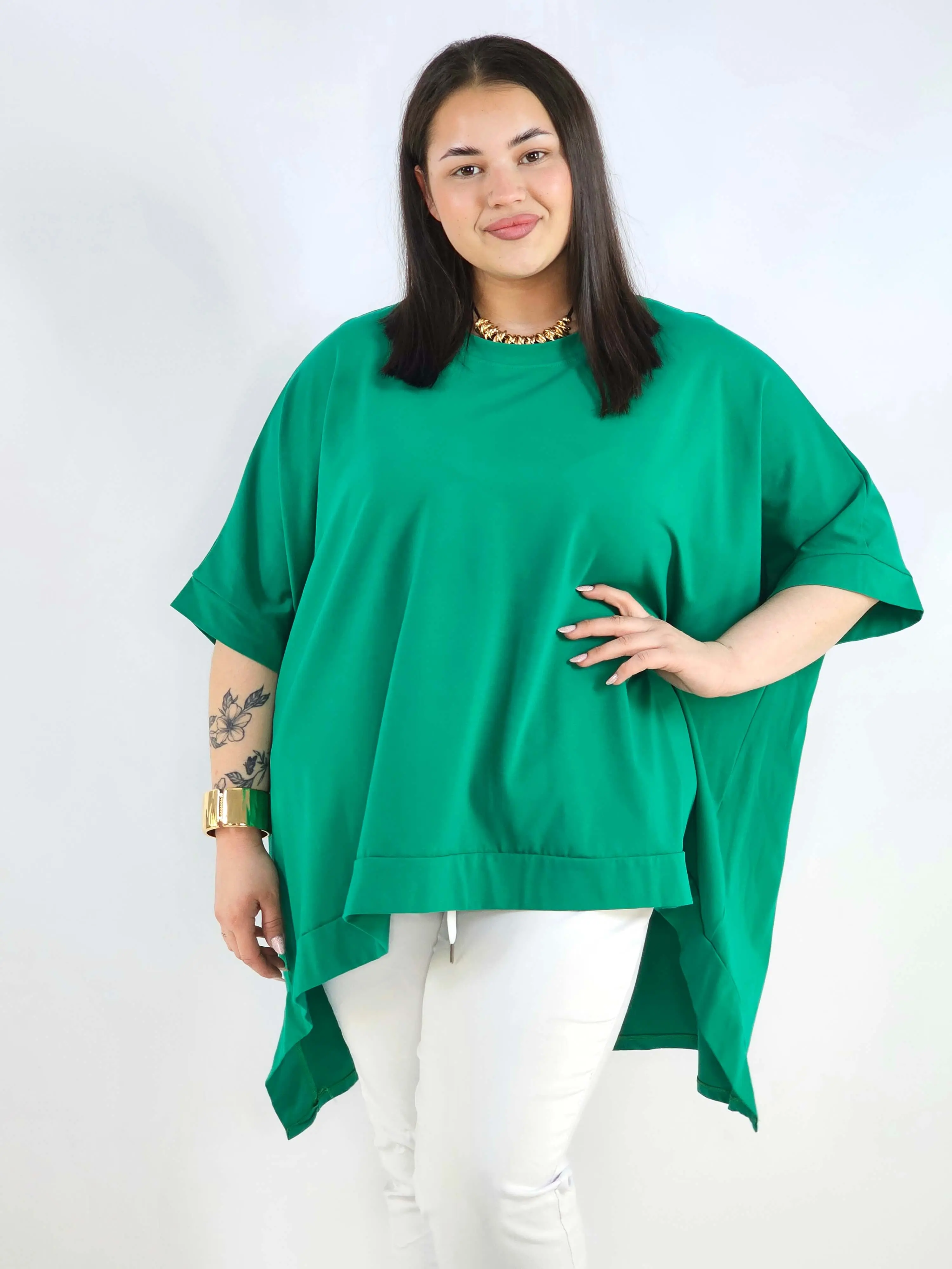 Bluzka plus size oversize z asymetrycznym dołem – wygodna bluzka damska XXL - Image 11