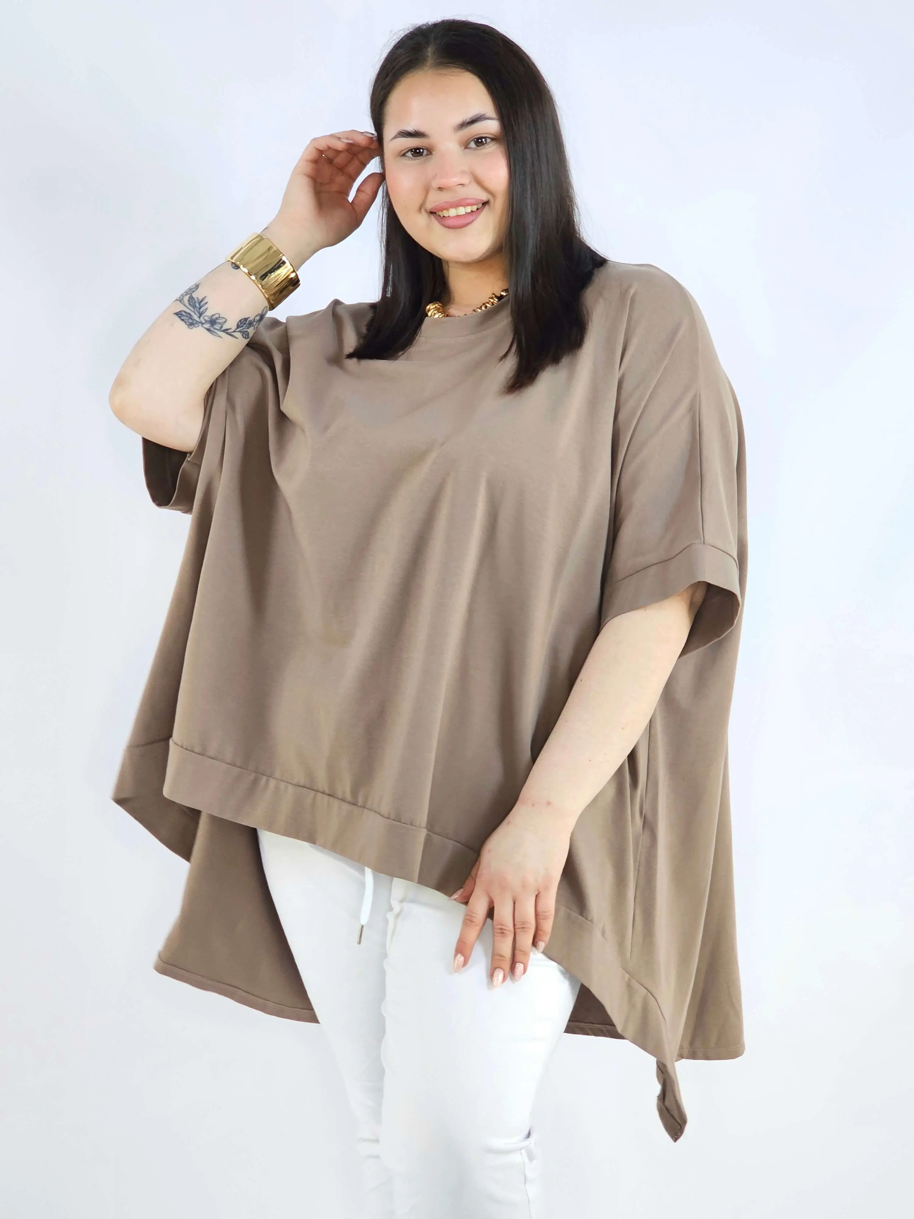 Bluzka plus size oversize z asymetrycznym dołem – wygodna bluzka damska XXL - Image 12