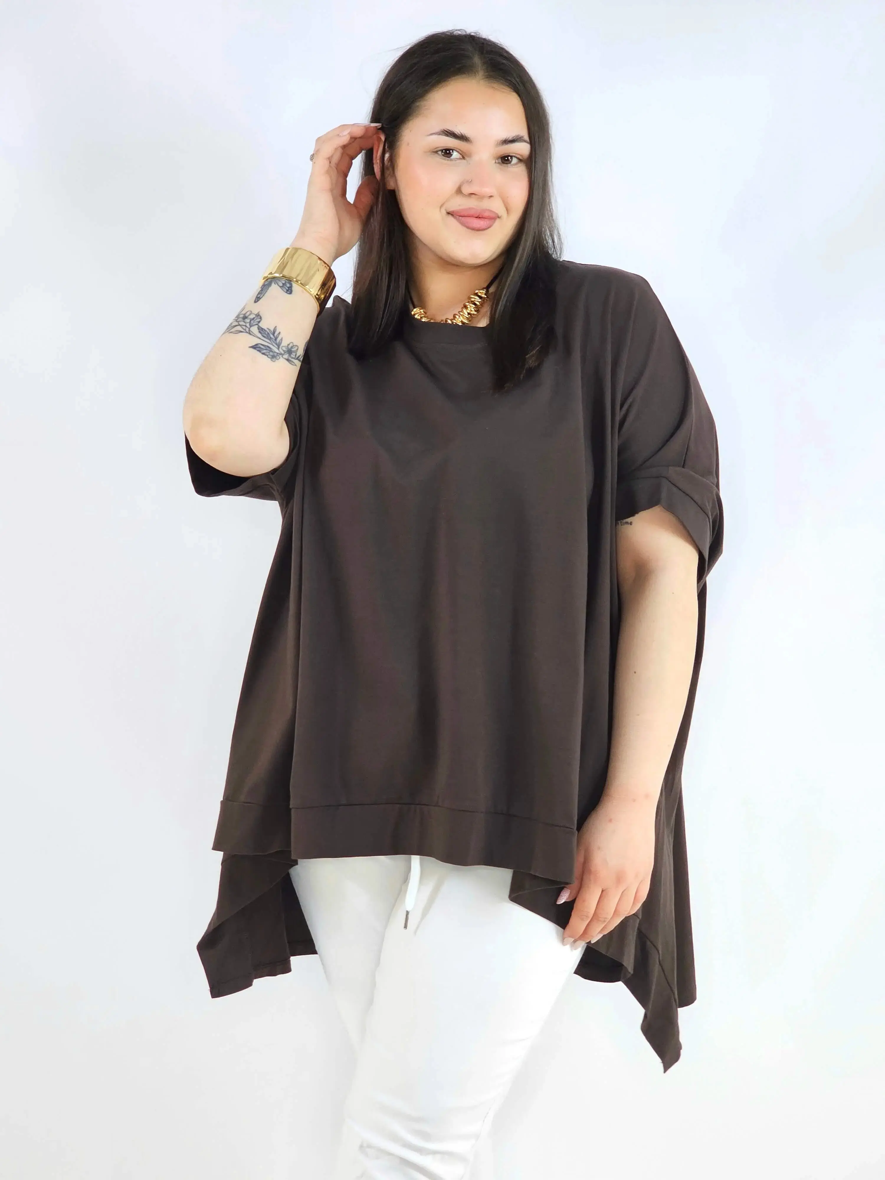 Bluzka plus size oversize z asymetrycznym dołem – wygodna bluzka damska XXL - Image 13