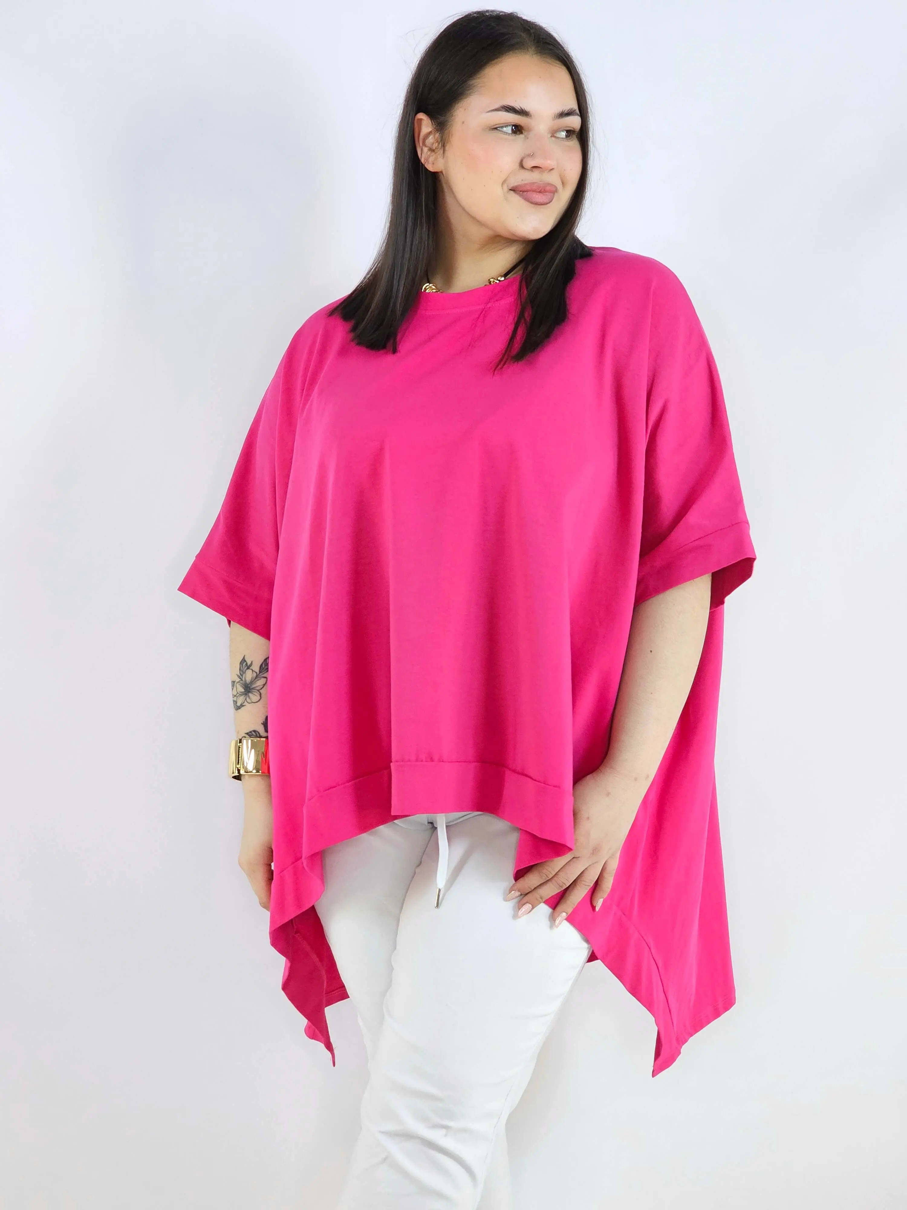 Bluzka plus size oversize z asymetrycznym dołem – wygodna bluzka damska XXL - Image 16