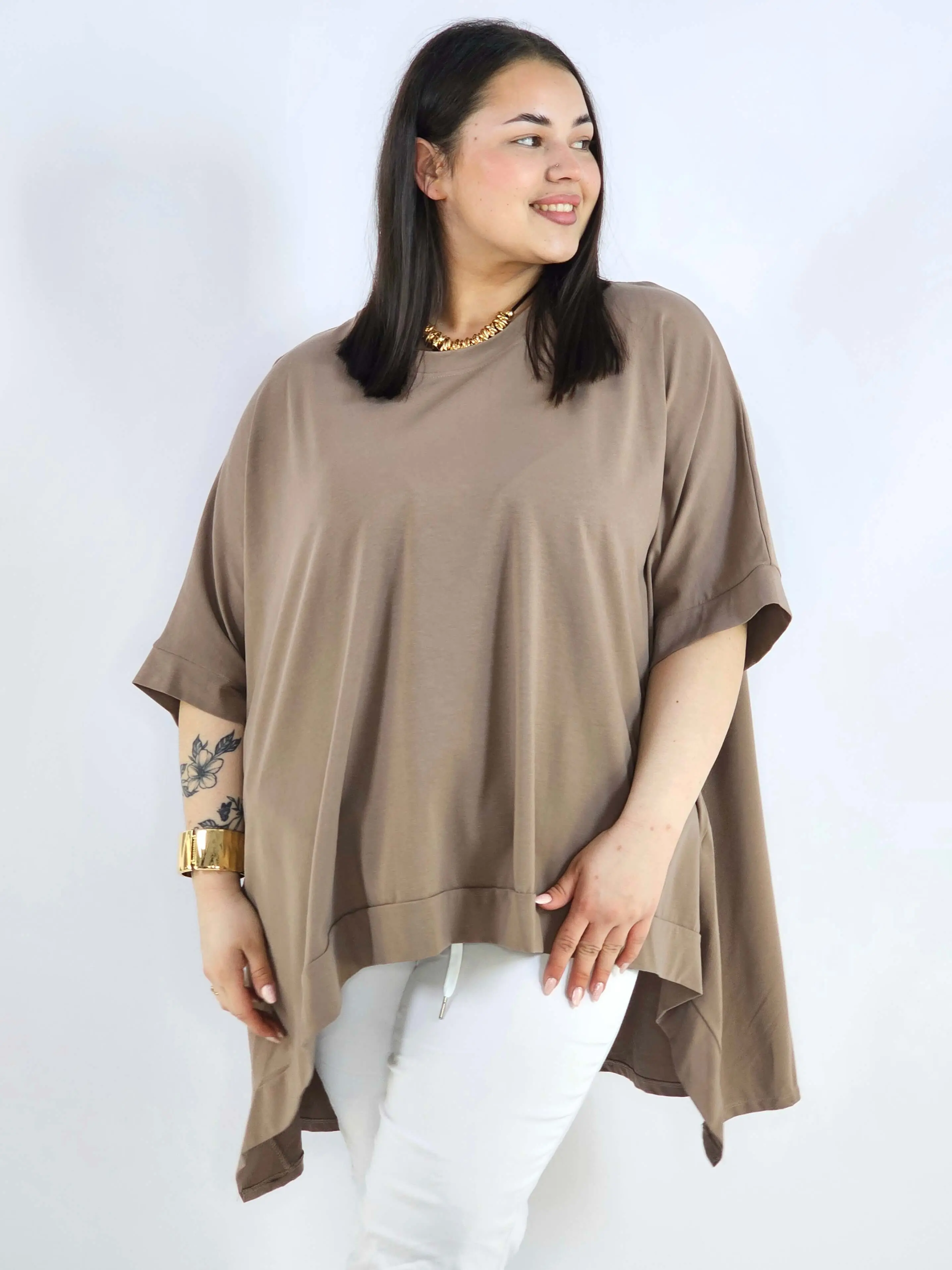 Bluzka plus size oversize z asymetrycznym dołem – wygodna bluzka damska XXL - Image 3