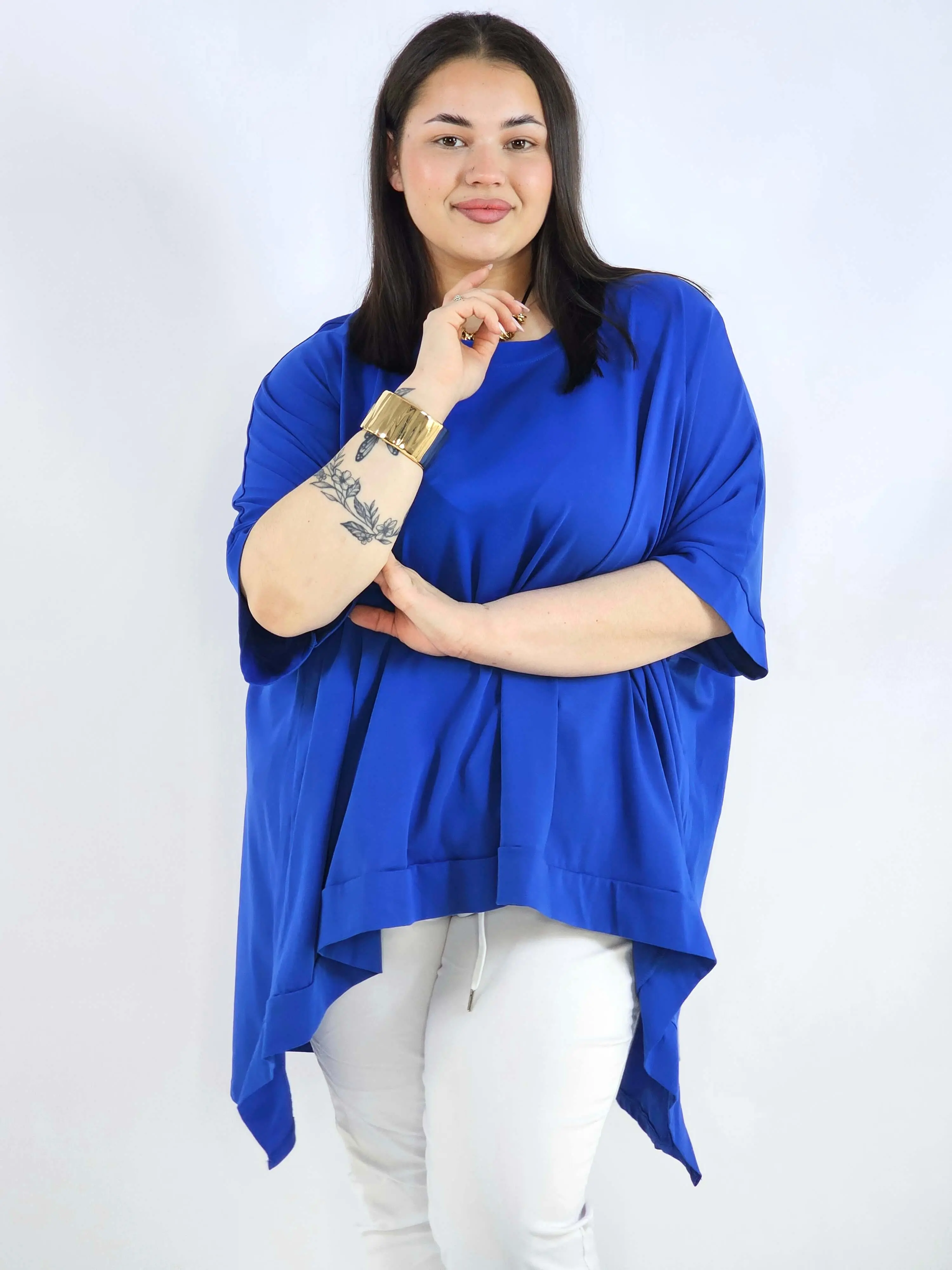 Bluzka plus size oversize z asymetrycznym dołem – wygodna bluzka damska XXL - Image 4