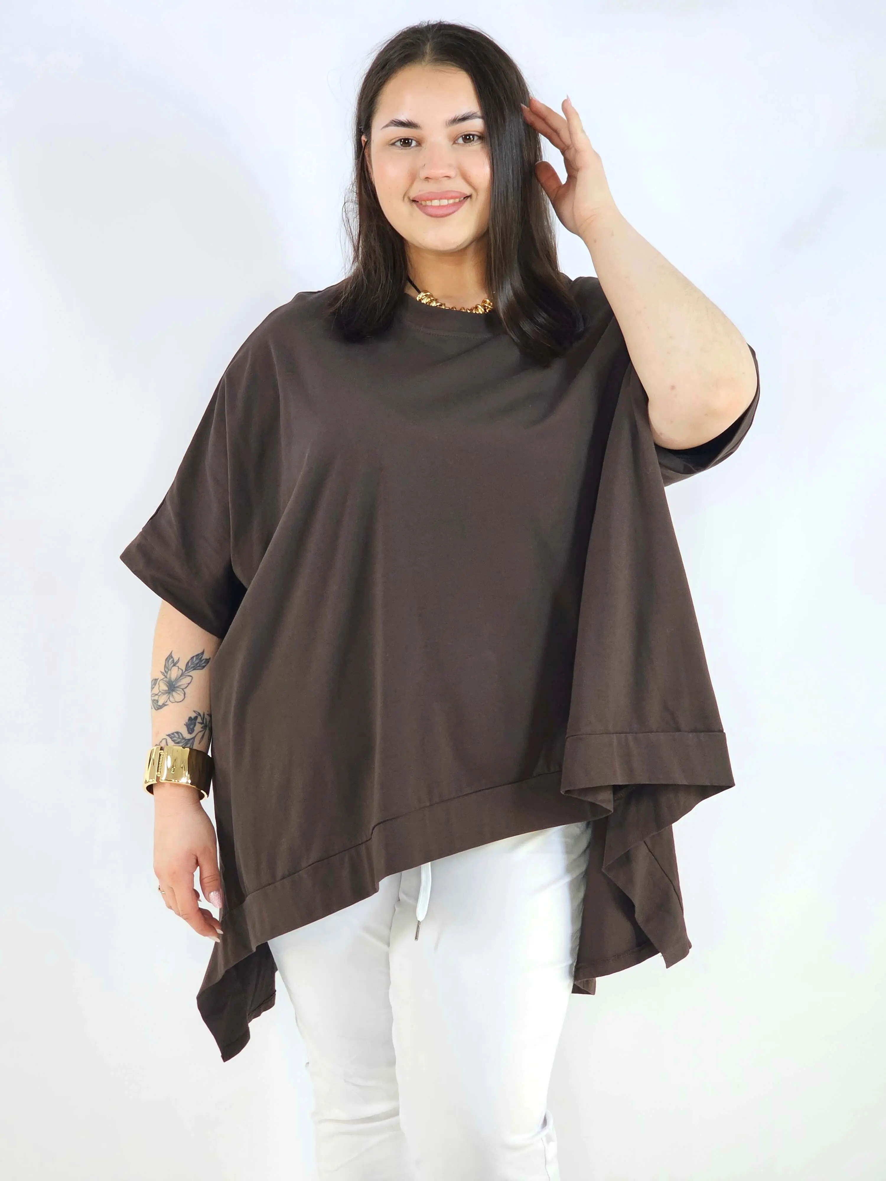 Bluzka plus size oversize z asymetrycznym dołem – wygodna bluzka damska XXL - Image 8