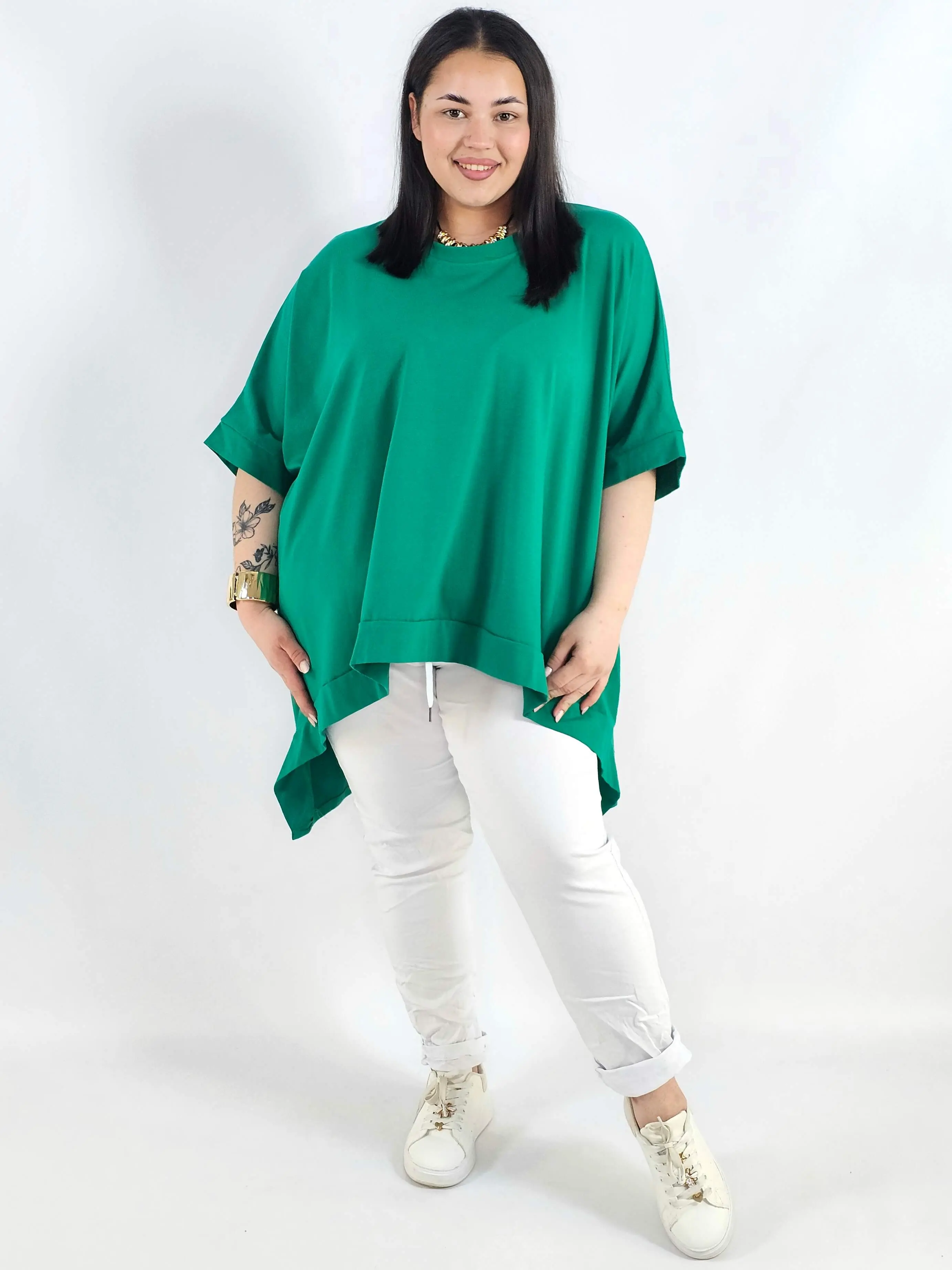 Bluzka plus size oversize z asymetrycznym dołem – wygodna bluzka damska XXL - Image 9