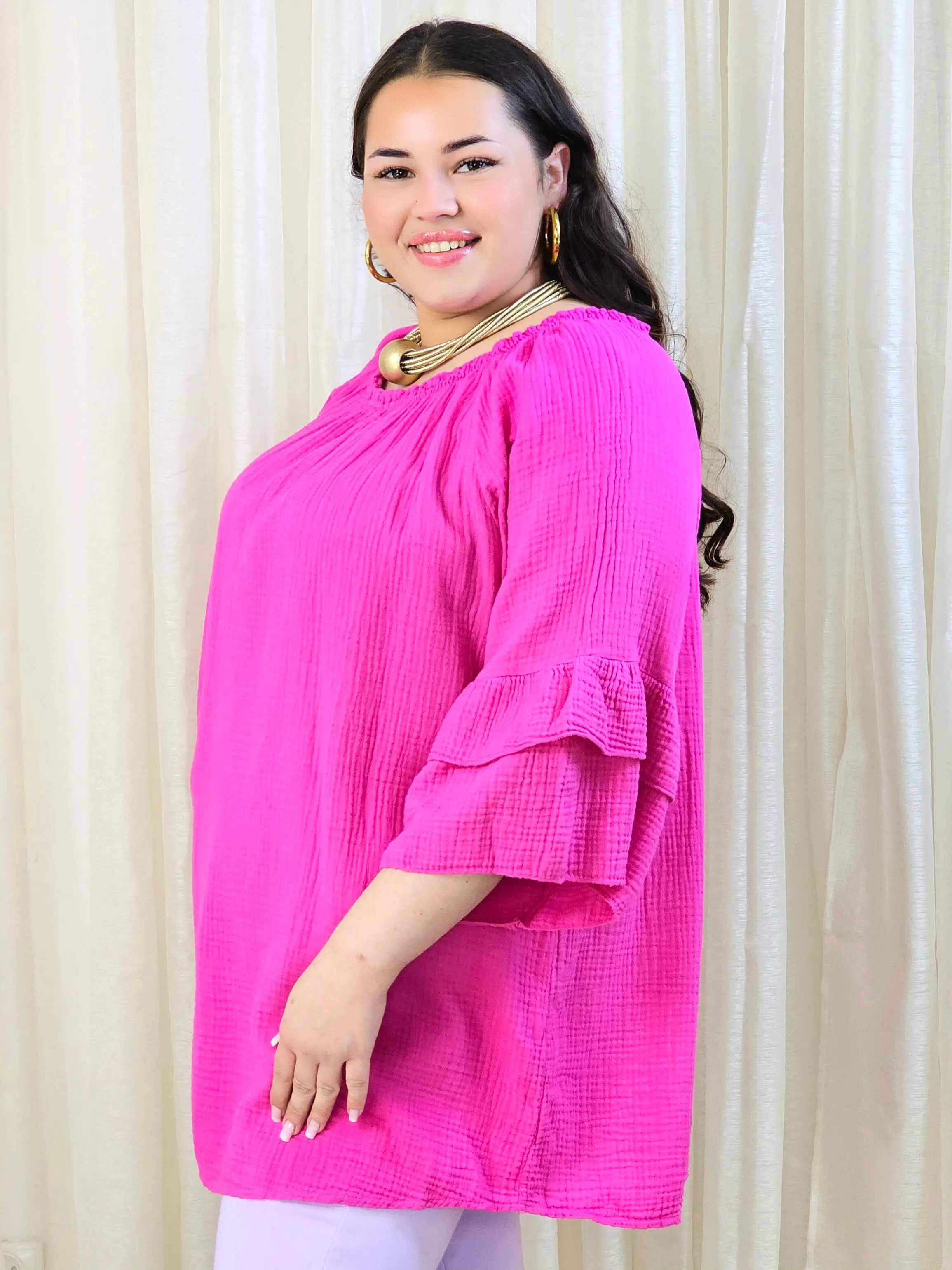 Bluzka plus size z falbanami na rękawach – lekka i kobieca forma na co dzień i okazje - Image 24