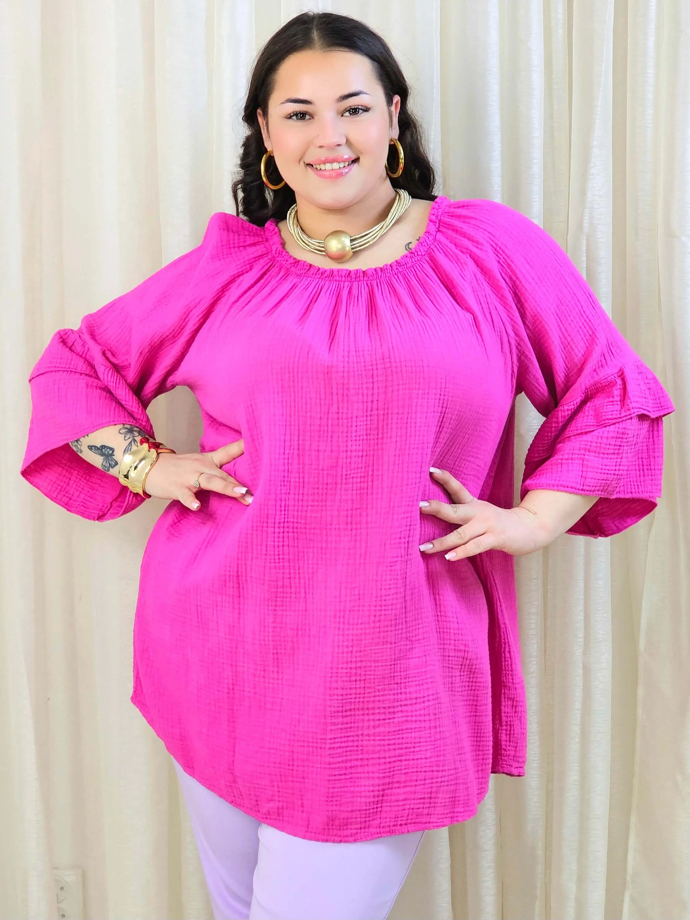 Bluzka plus size z falbanami na rękawach – lekka i kobieca forma na co dzień i okazje - Image 9