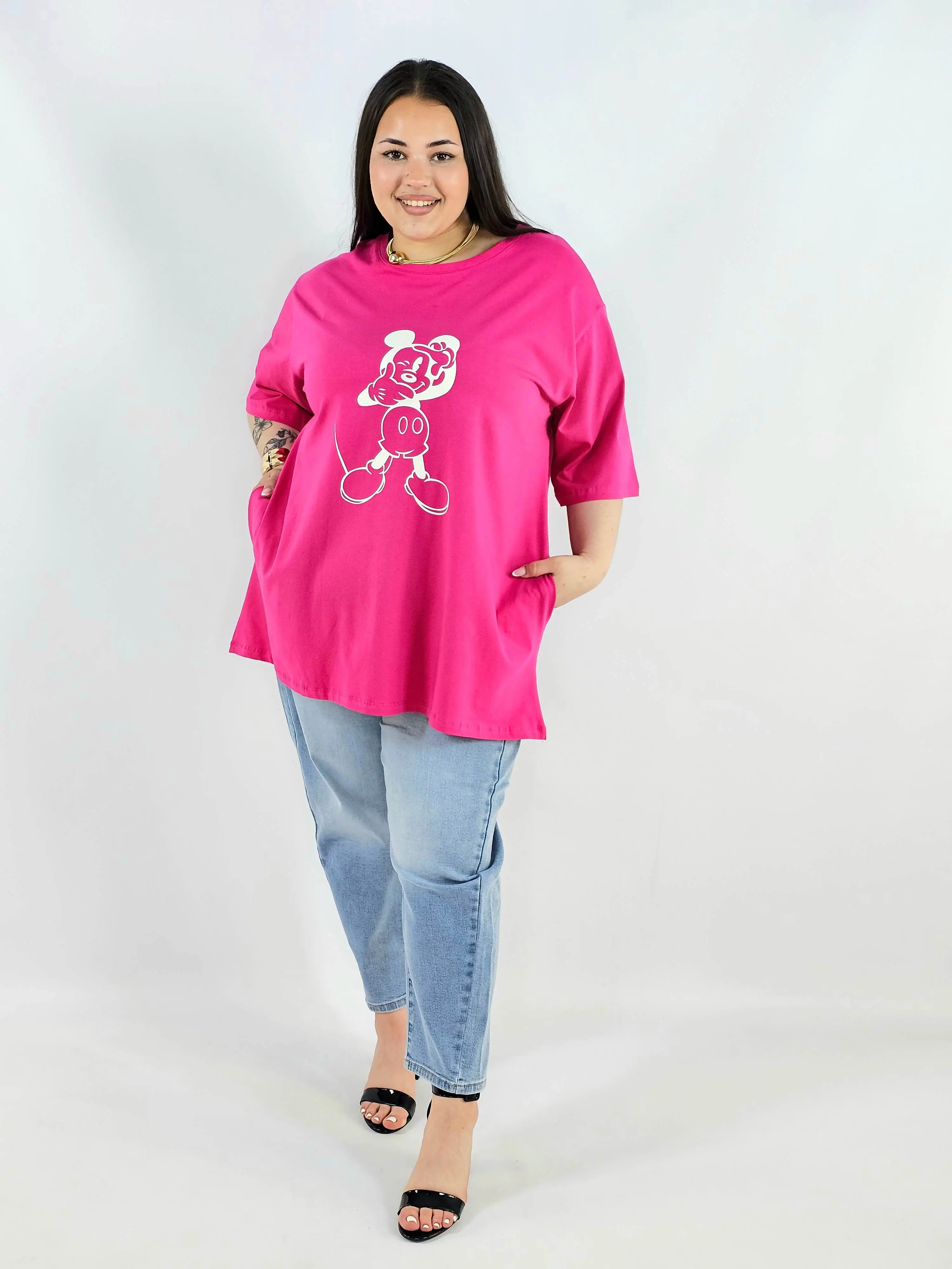 Bluzka plus size z nadrukiem Miki XXL – modny luz i wygoda - Image 4