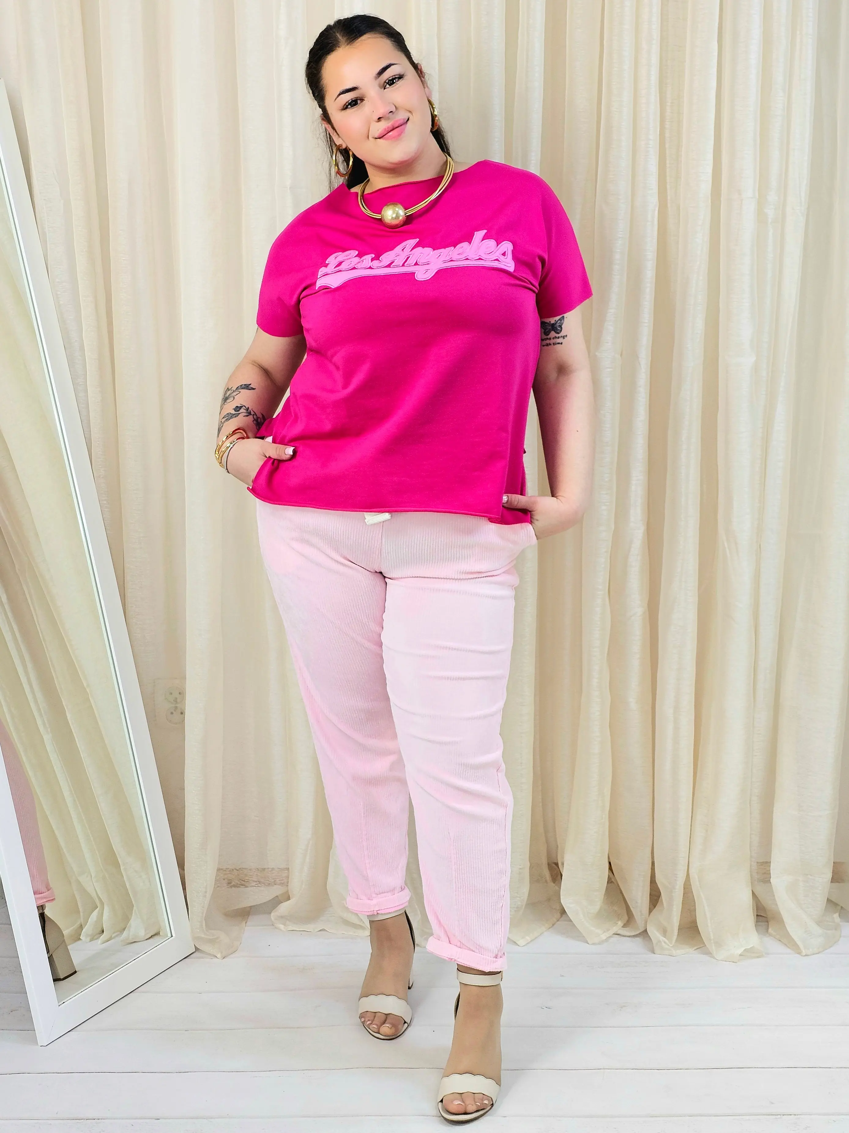 Bluzka plus size z napisem Los Angeles – modna koszulka damska XXL - Image 3