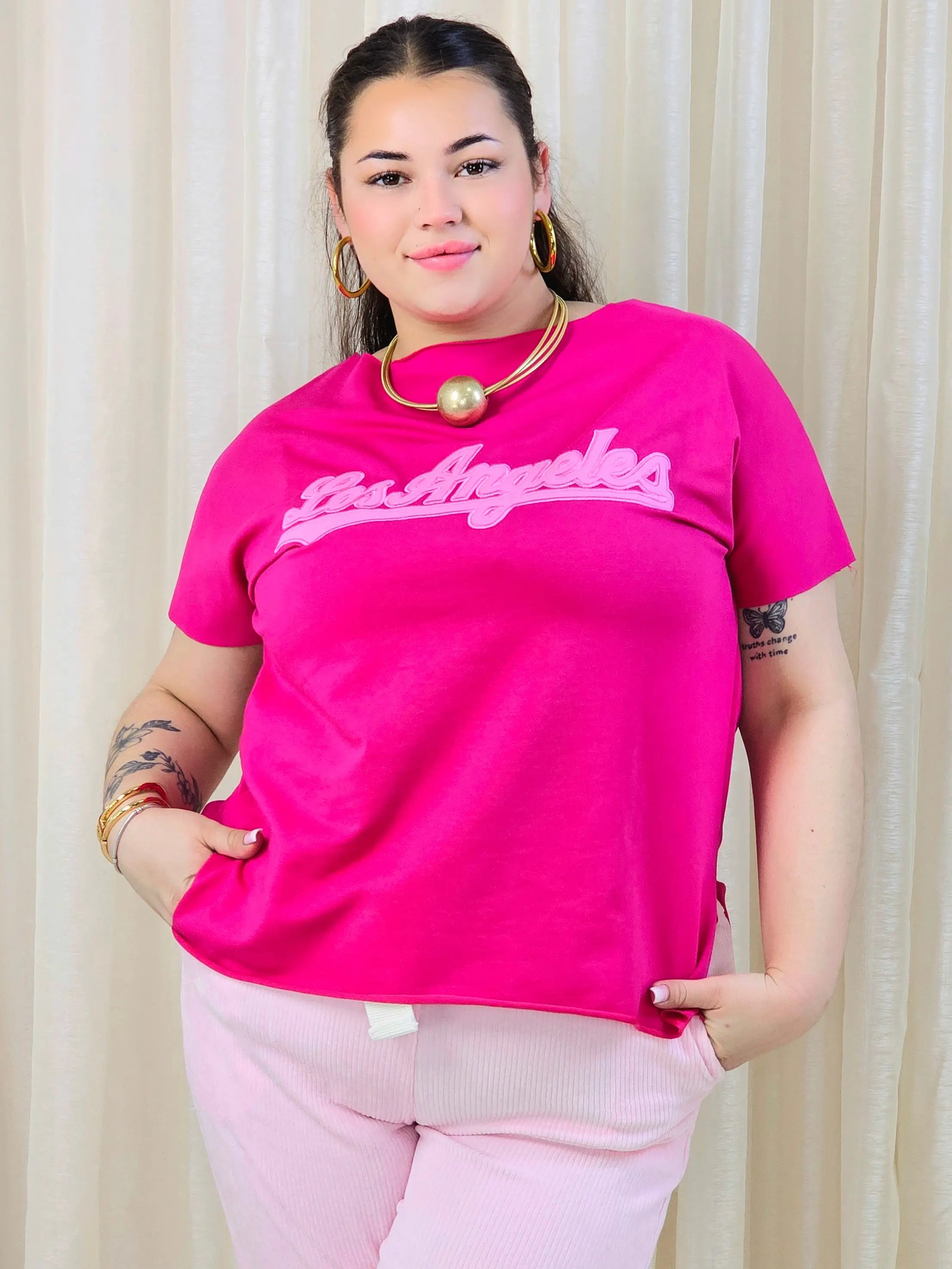 Bluzka plus size z napisem Los Angeles – modna koszulka damska XXL - Image 8