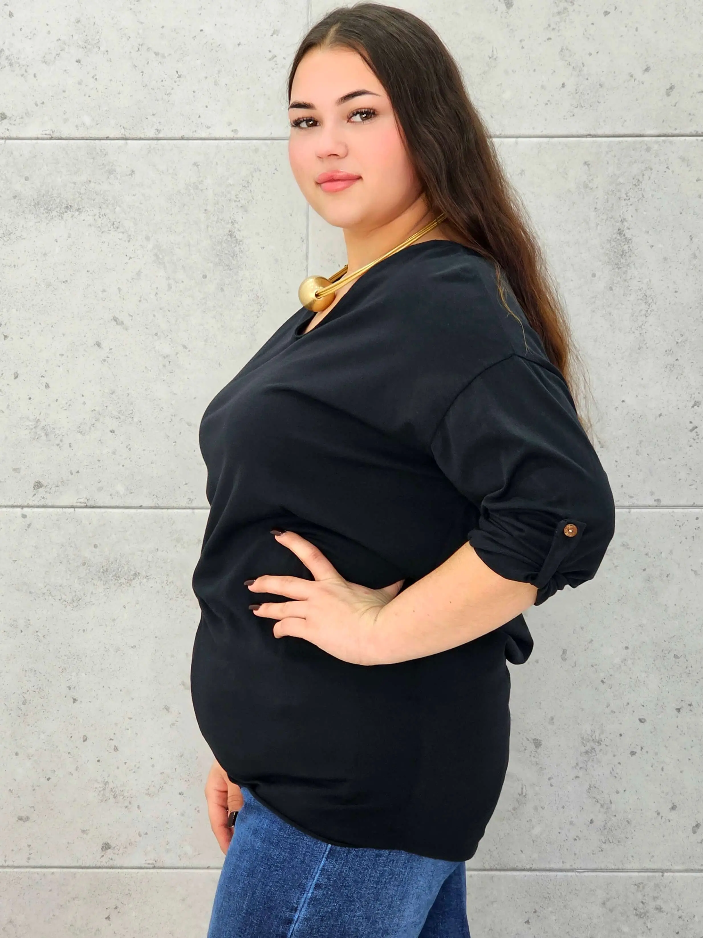 Bluzka Plus Size z Wiązaniem StylowaXL – Wygoda i Subtelna Elegancja dla Kobiet XXL - Image 11