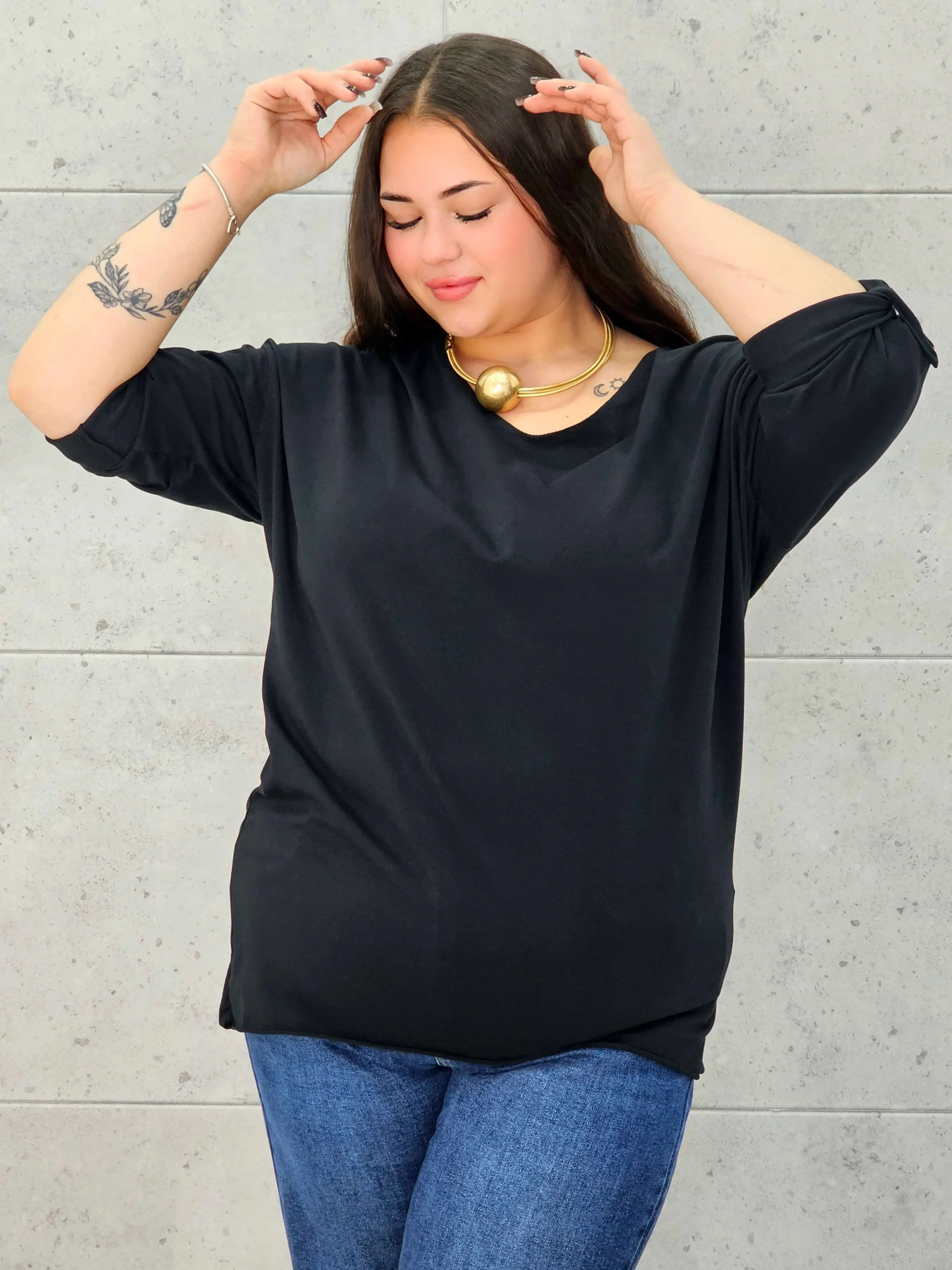 Bluzka Plus Size z Wiązaniem StylowaXL – Wygoda i Subtelna Elegancja dla Kobiet XXL - Image 13