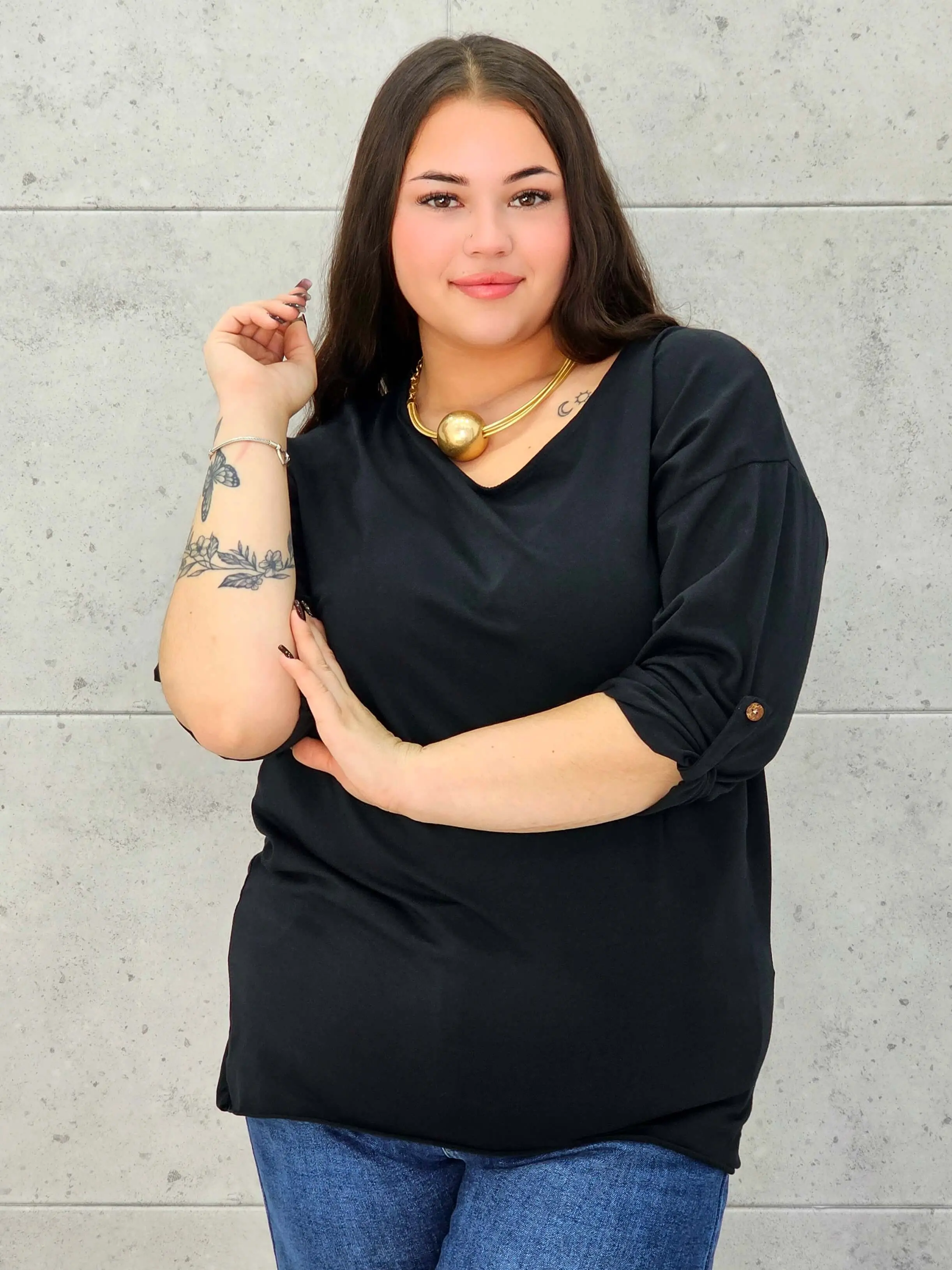 Bluzka Plus Size z Wiązaniem StylowaXL – Wygoda i Subtelna Elegancja dla Kobiet XXL - Image 14