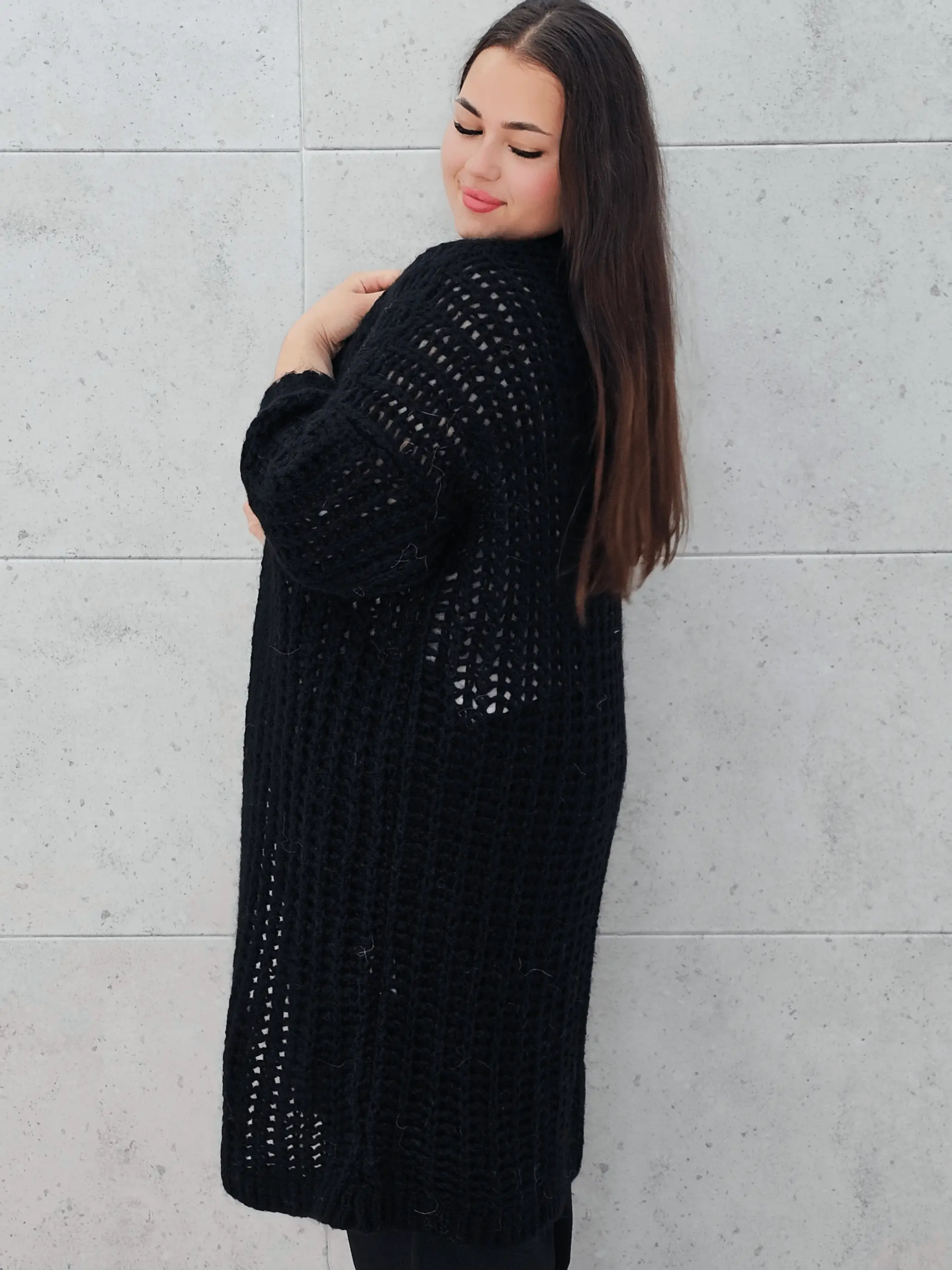 Długi kardigan plus size – modny, ciepły i wygodny sweter dla każdej kobiety - Image 10