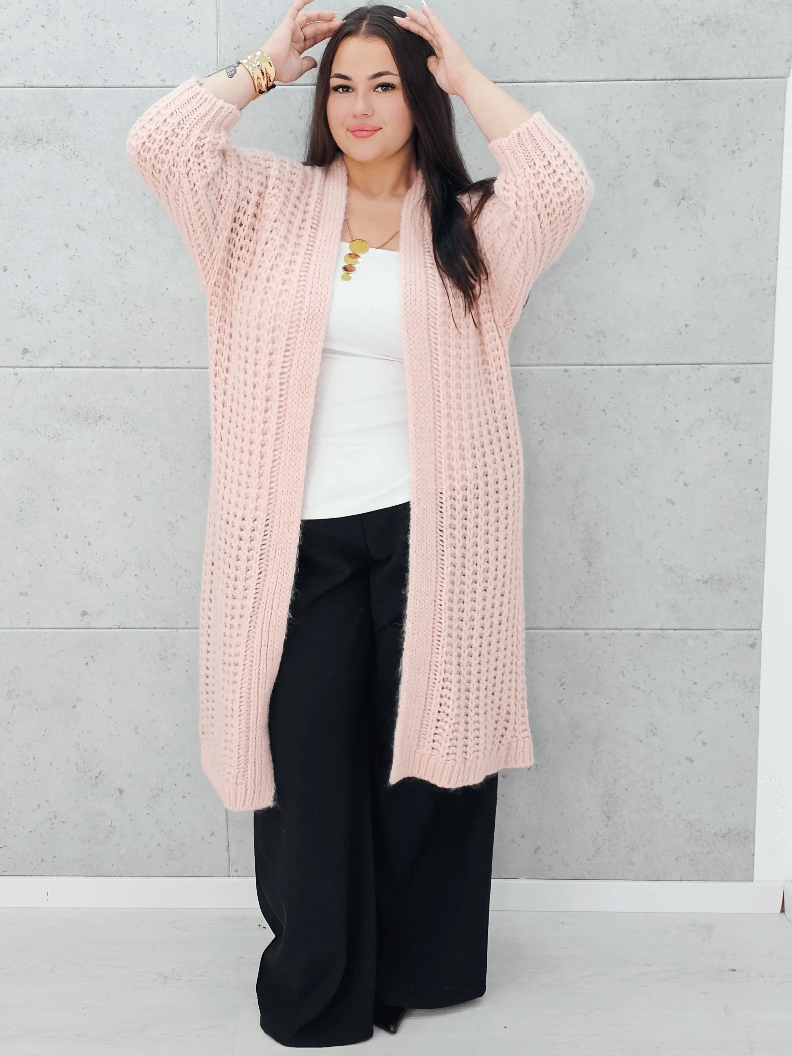 Długi kardigan plus size – modny, ciepły i wygodny sweter dla każdej kobiety - Image 17