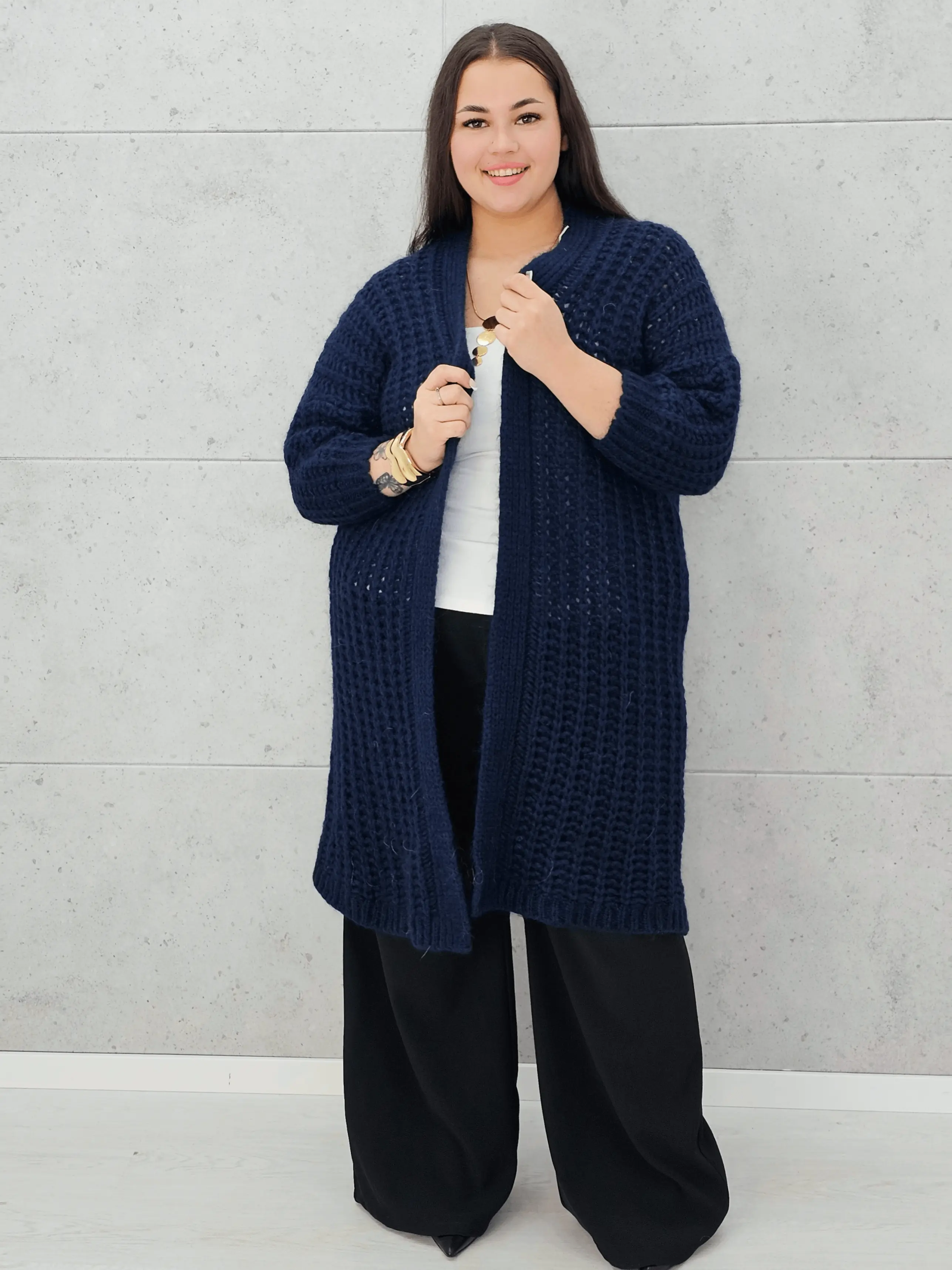Długi kardigan plus size – modny, ciepły i wygodny sweter dla każdej kobiety - Image 19