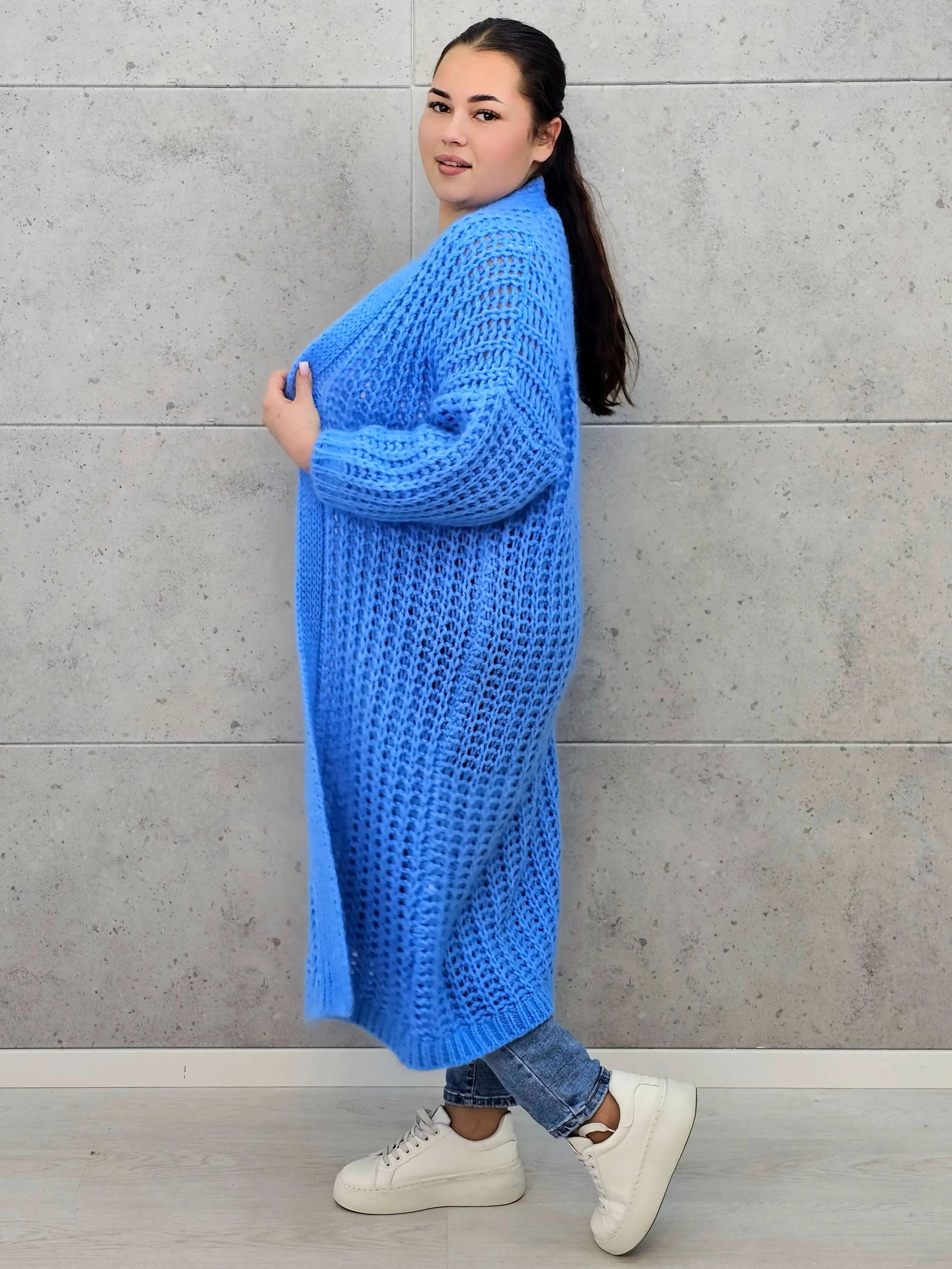 Długi kardigan plus size – modny, ciepły i wygodny sweter dla każdej kobiety - Image 20