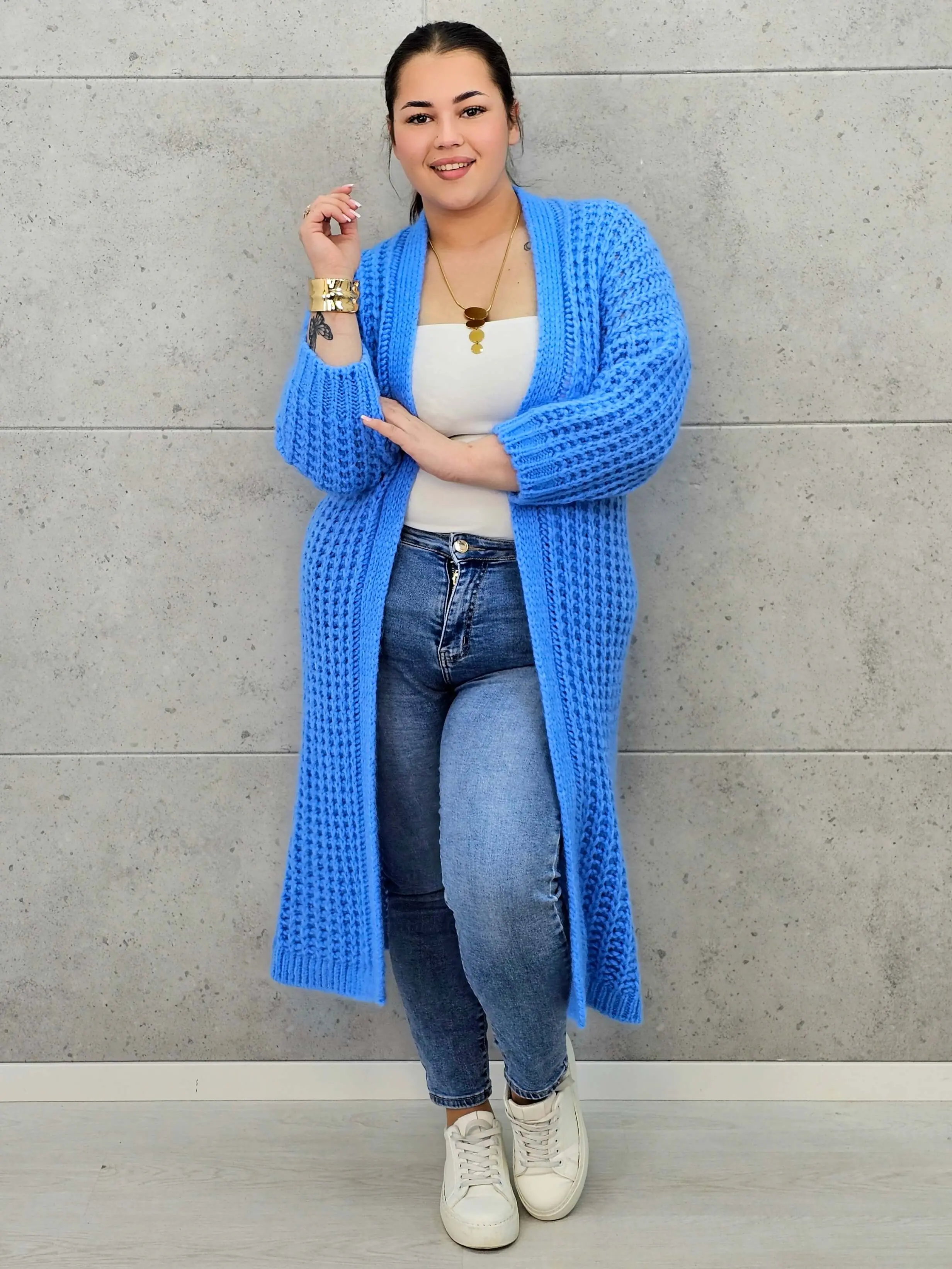 Długi kardigan plus size – modny, ciepły i wygodny sweter dla każdej kobiety - Image 22