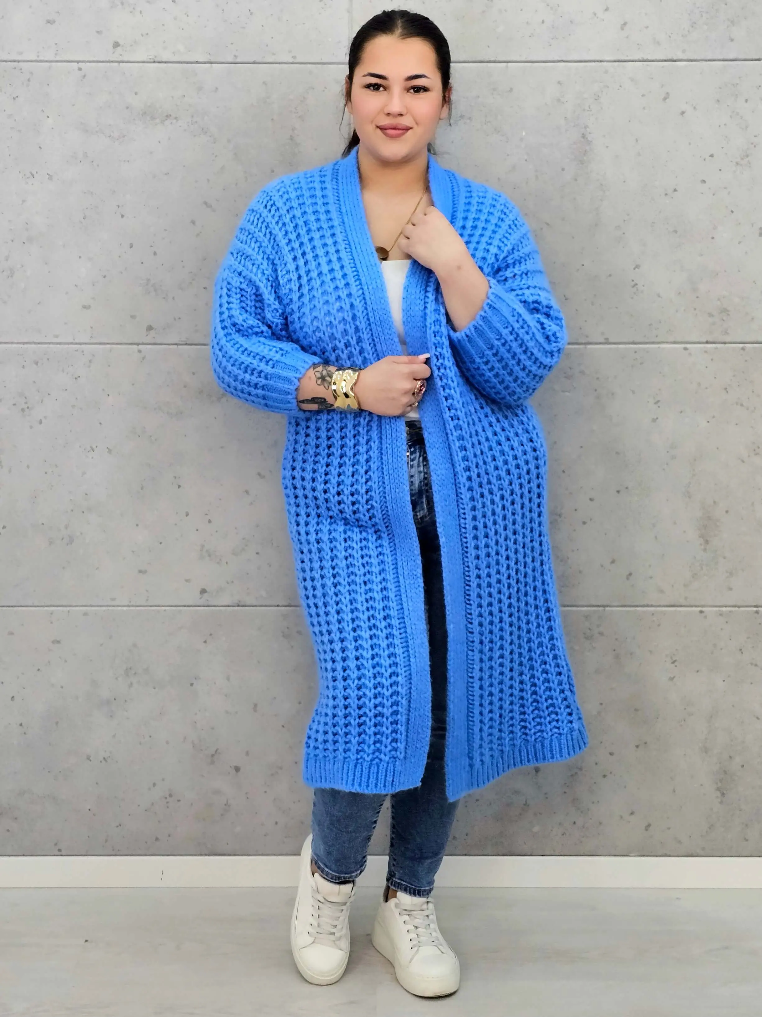 Długi kardigan plus size – modny, ciepły i wygodny sweter dla każdej kobiety - Image 24