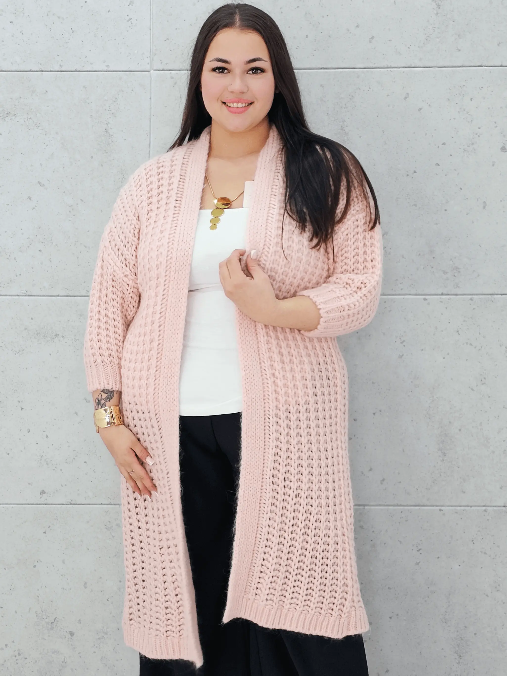 Długi kardigan plus size – modny, ciepły i wygodny sweter dla każdej kobiety - Image 5