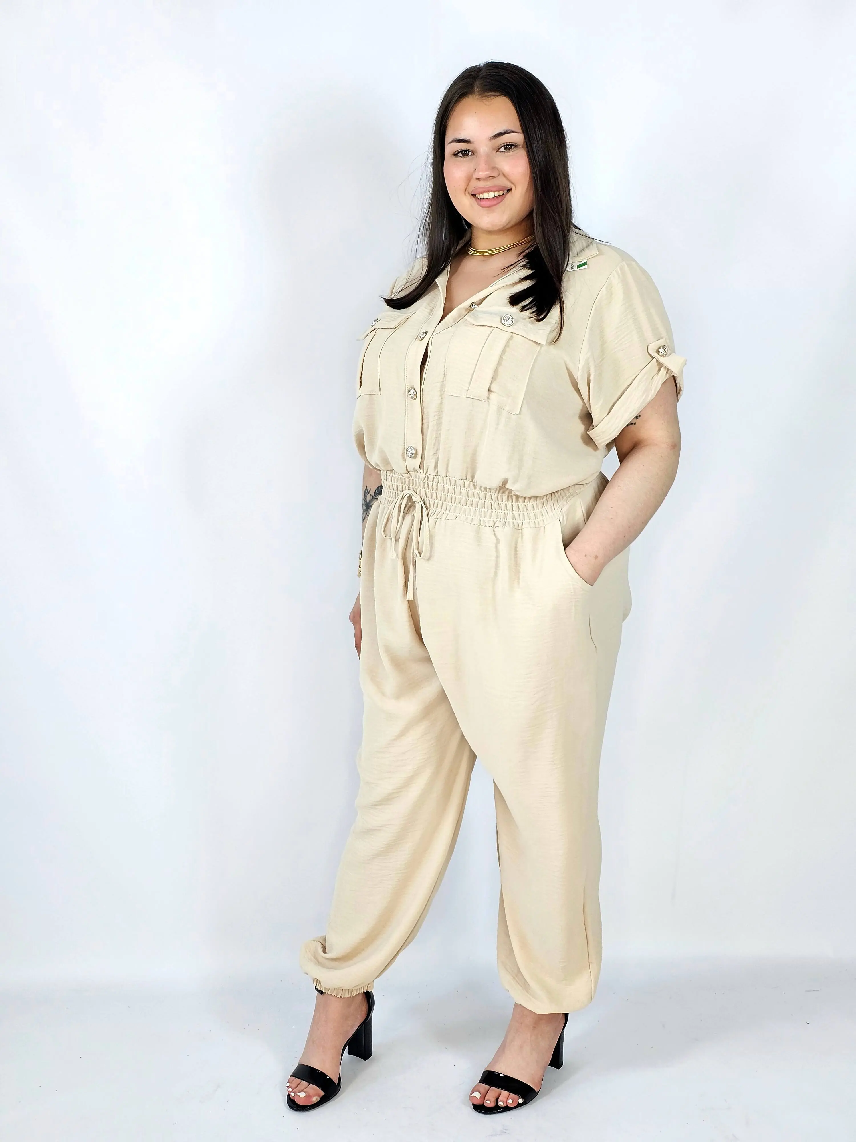 Kombinezon plus size z wiązaniem i kieszeniami – wygoda i styl XXL - Image 5