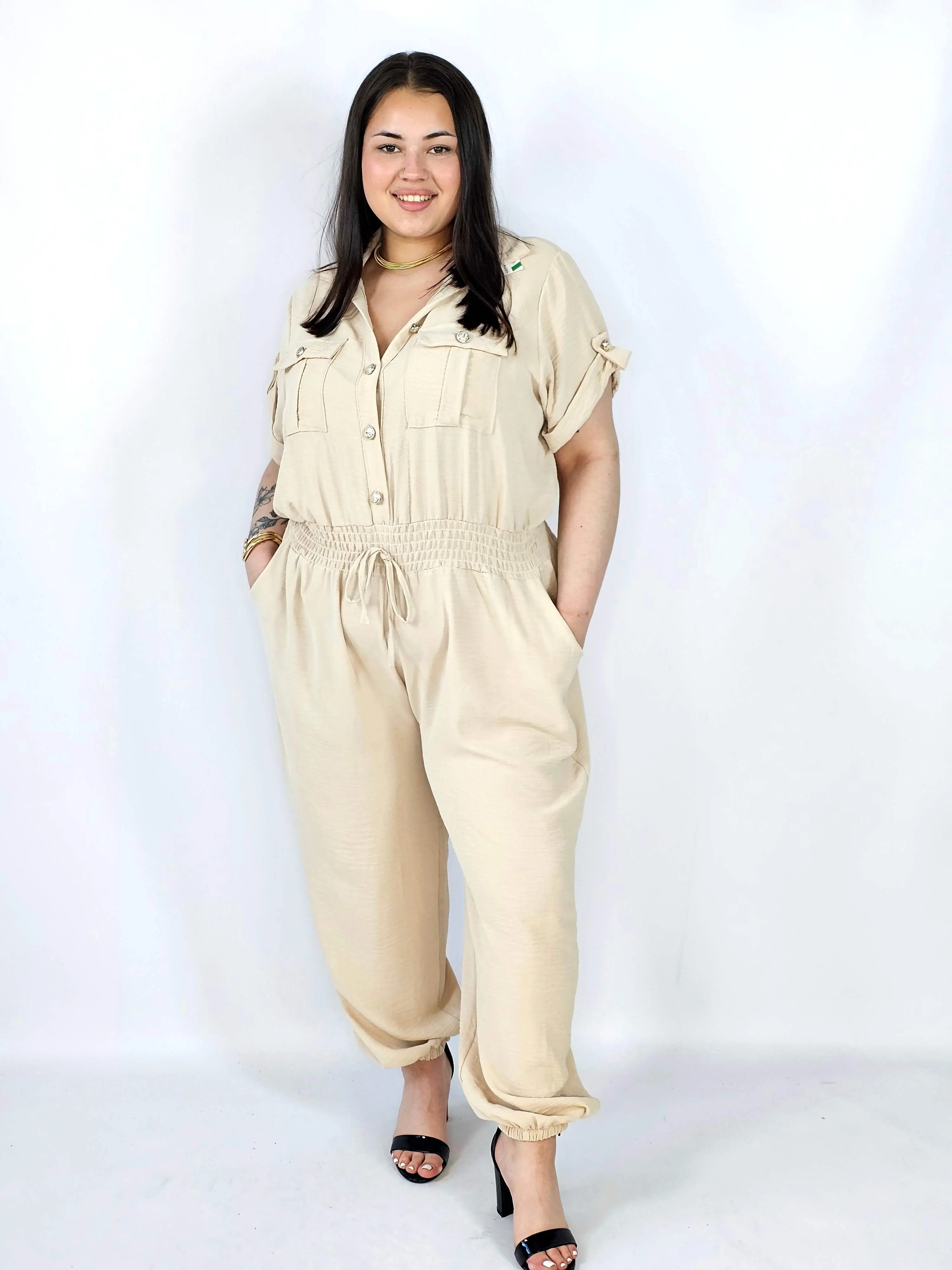 Kombinezon plus size z wiązaniem i kieszeniami – wygoda i styl XXL - Image 6