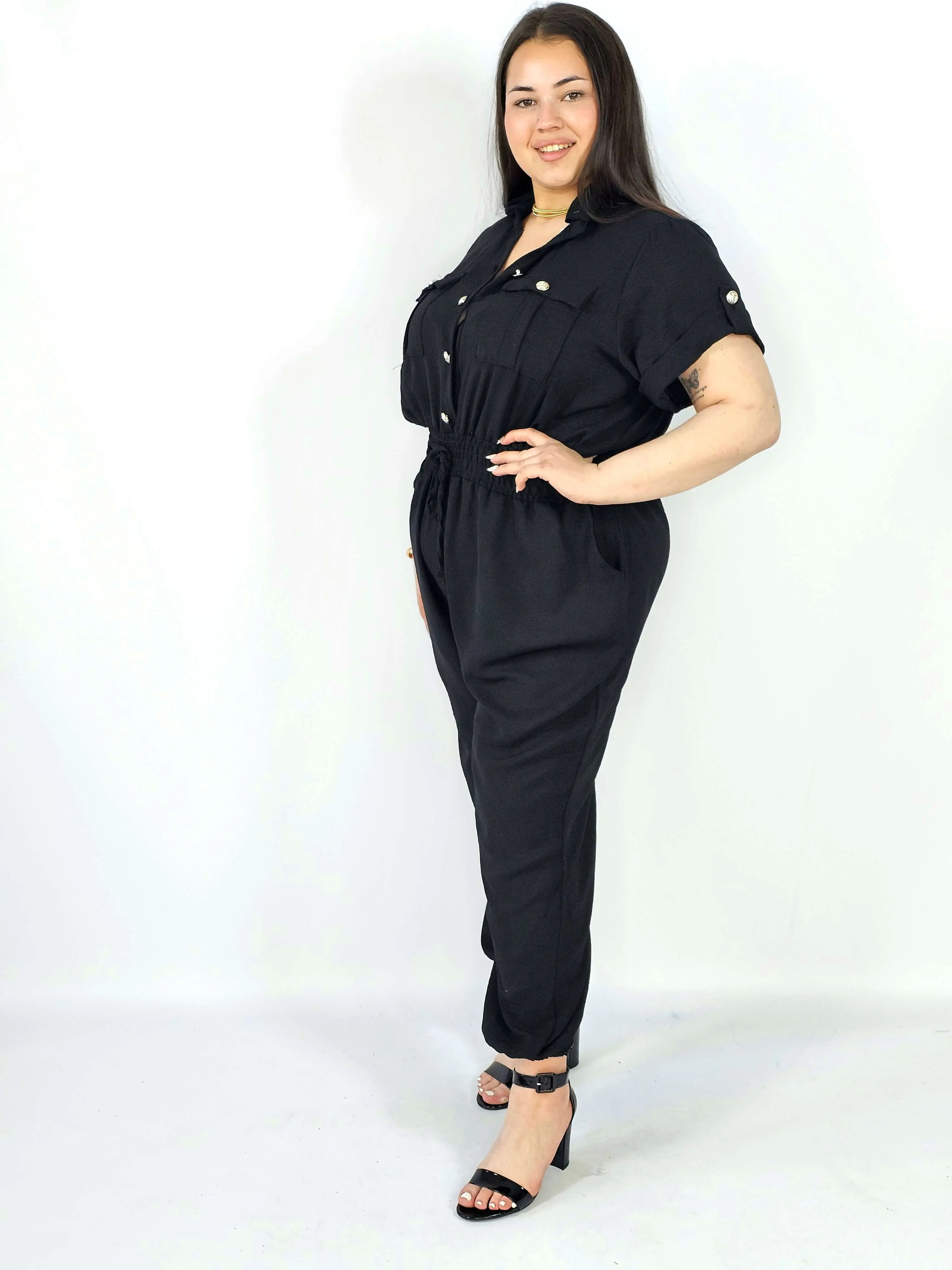 Kombinezon plus size z wiązaniem i kieszeniami – wygoda i styl XXL - Image 7