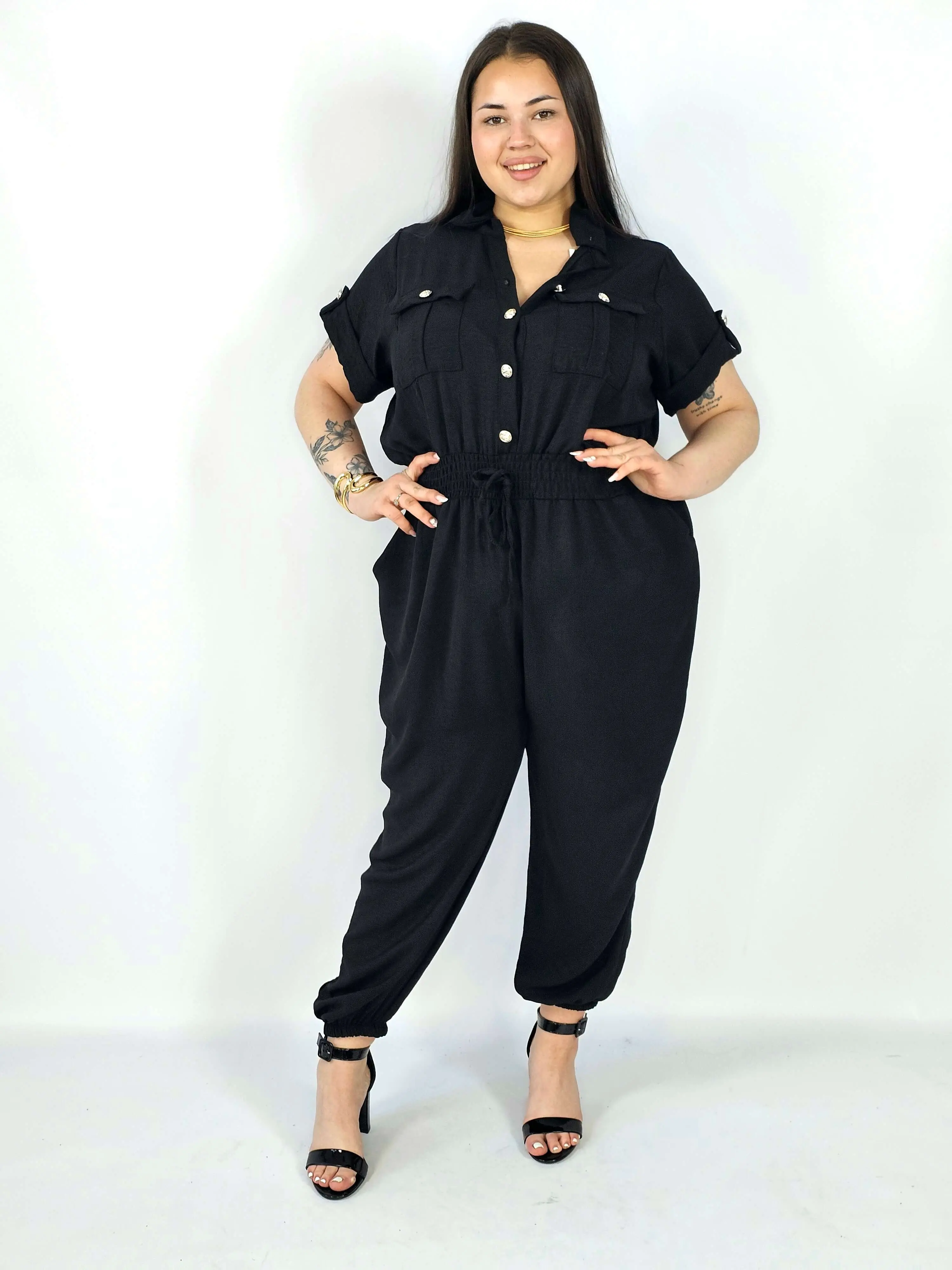 Kombinezon plus size z wiązaniem i kieszeniami – wygoda i styl XXL - Image 8