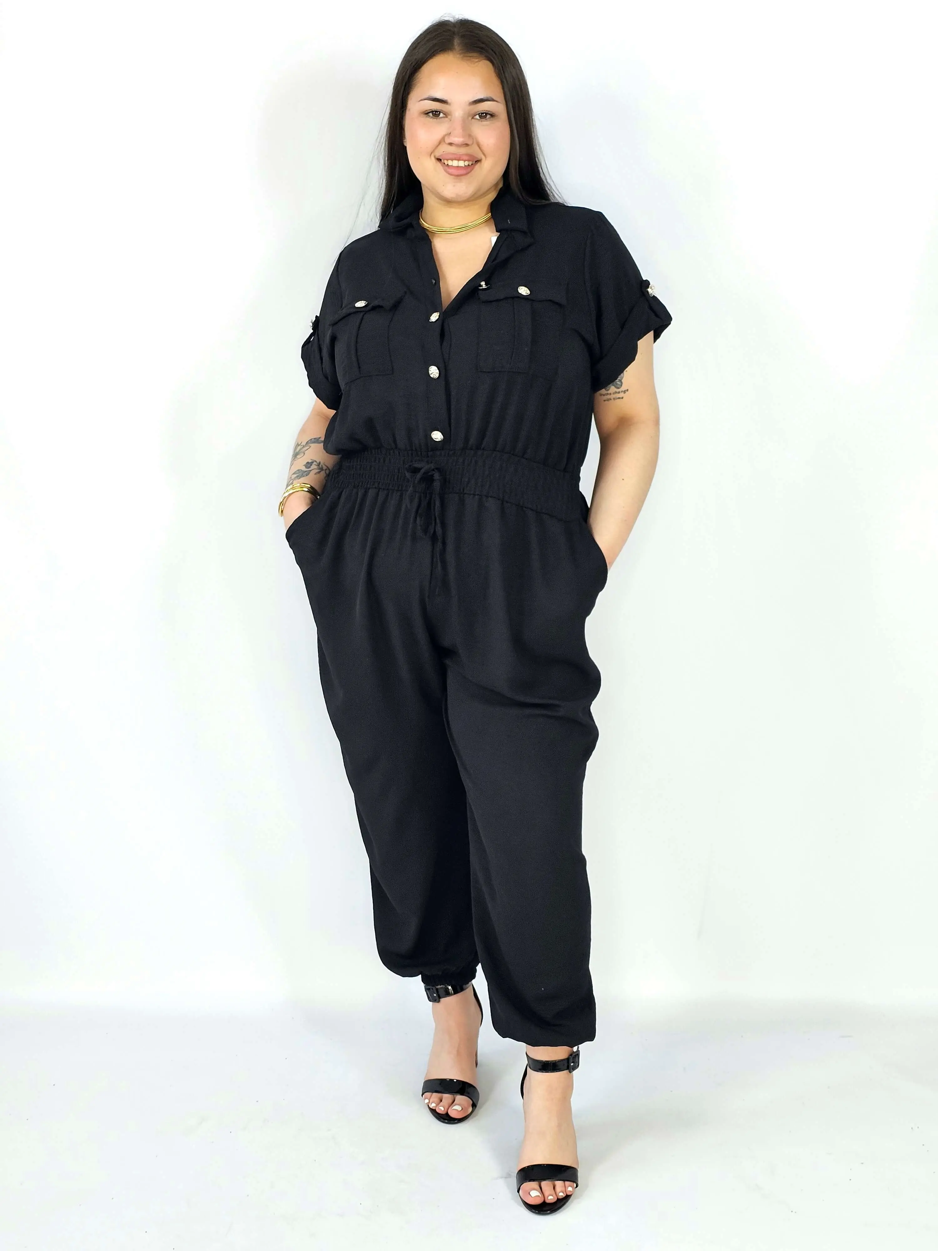 Kombinezon plus size z wiązaniem i kieszeniami – wygoda i styl XXL - Image 9