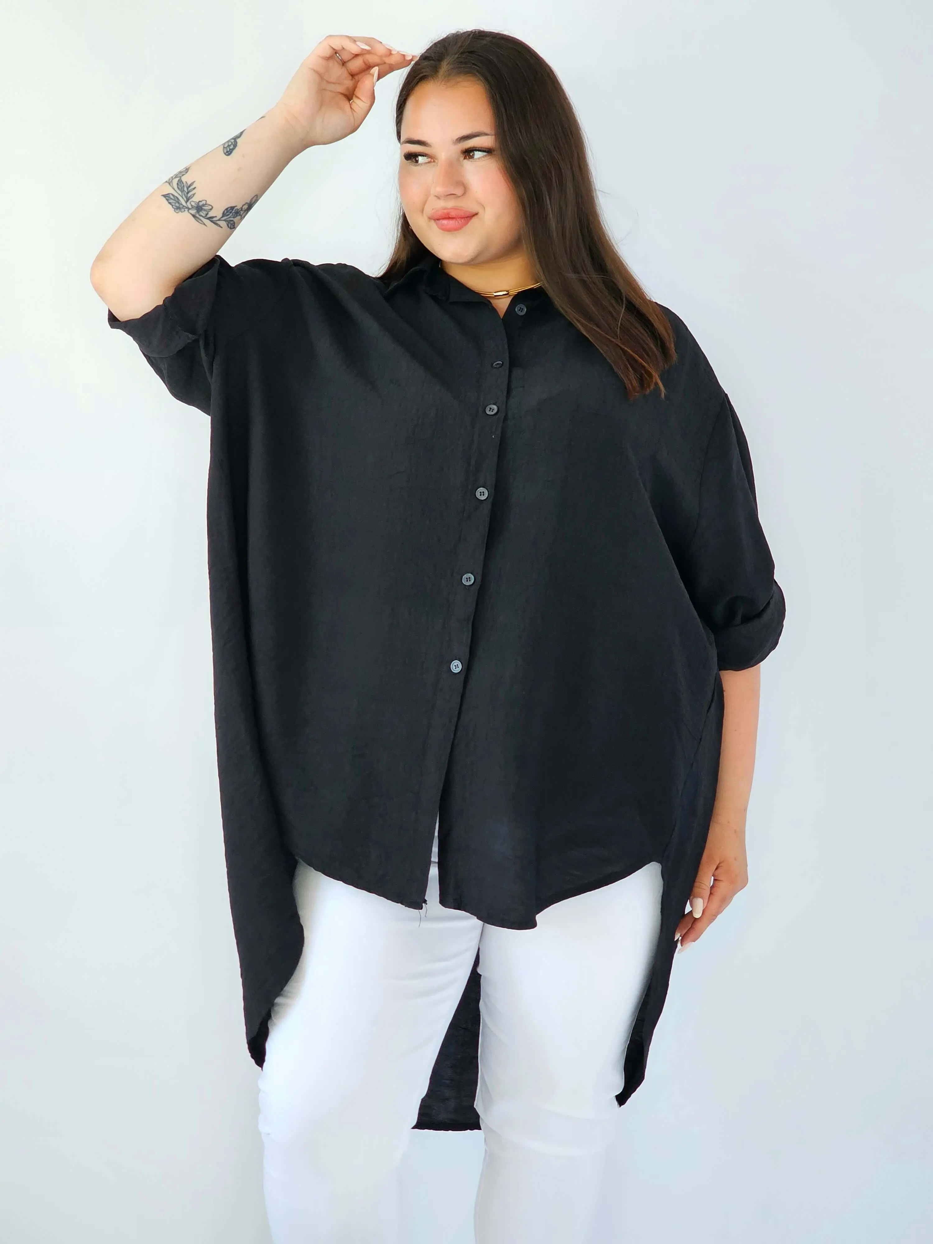 Koszula plus size oversize z wydłużonym tyłem – styl i komfort XXL - Image 2